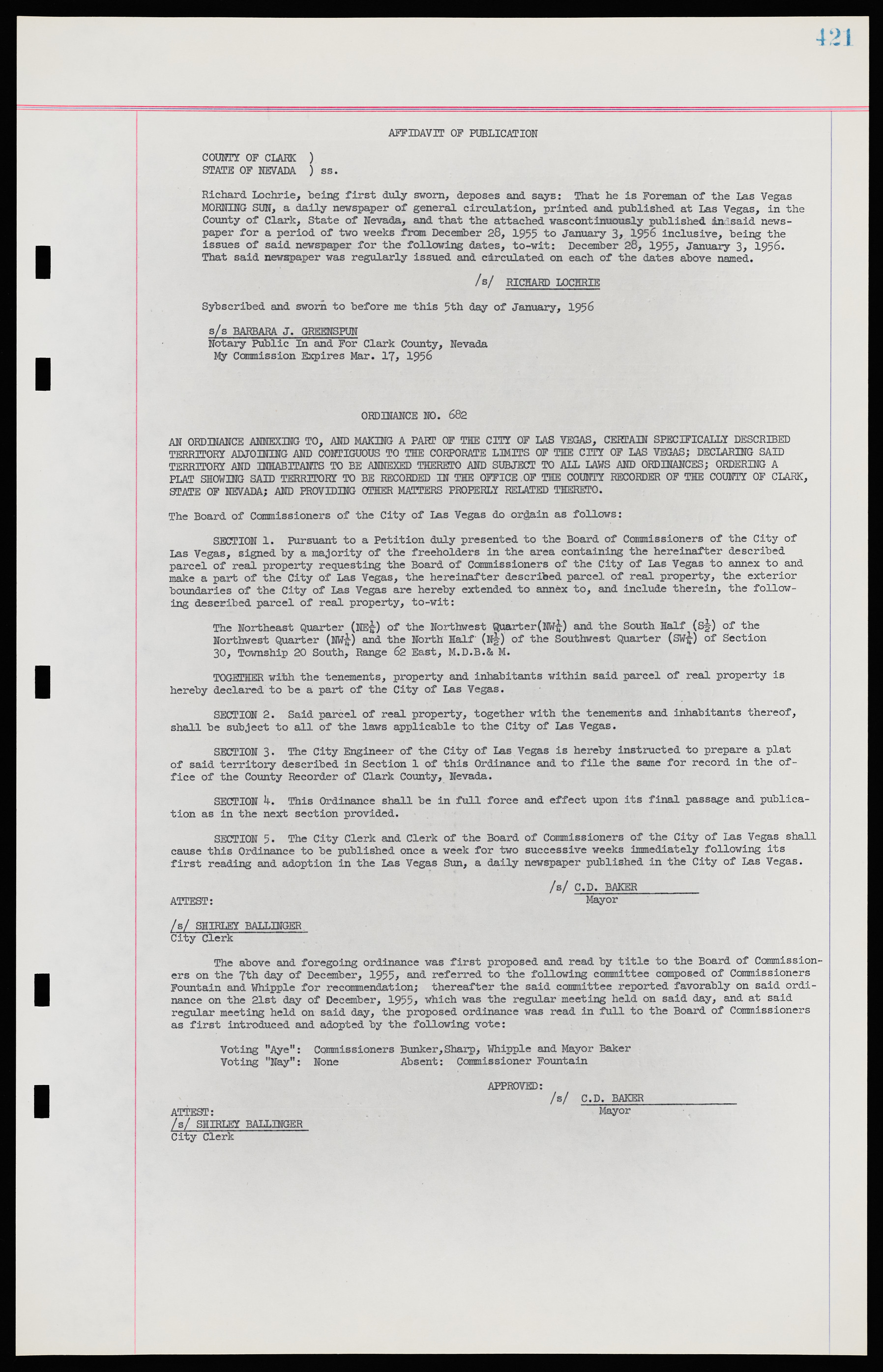 Las Vegas City Ordinances, November 13, 1950 to August 6, 1958, lvc000015-429