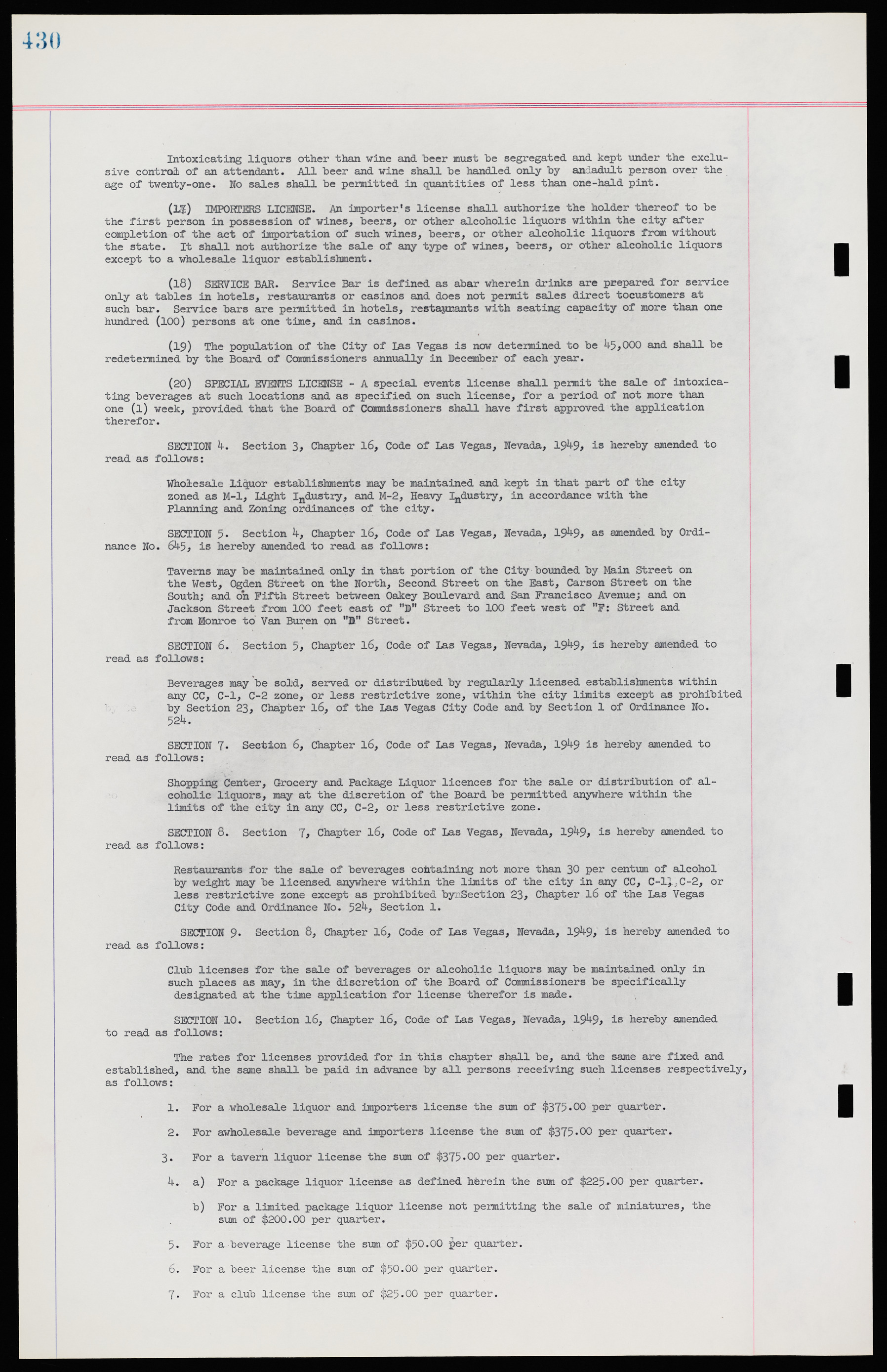 Las Vegas City Ordinances, November 13, 1950 to August 6, 1958, lvc000015-438