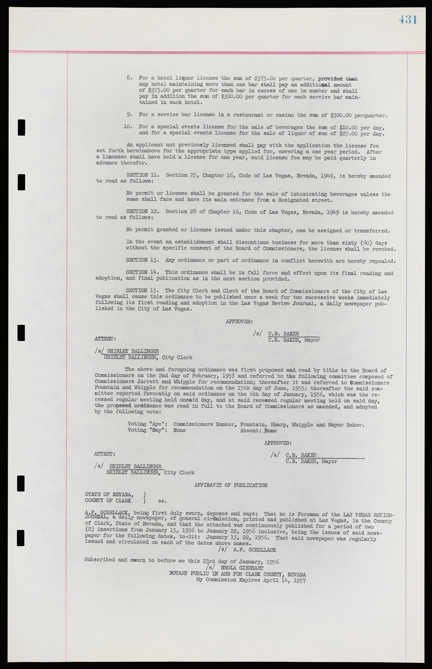 Las Vegas City Ordinances, November 13, 1950 to August 6, 1958, lvc000015-439