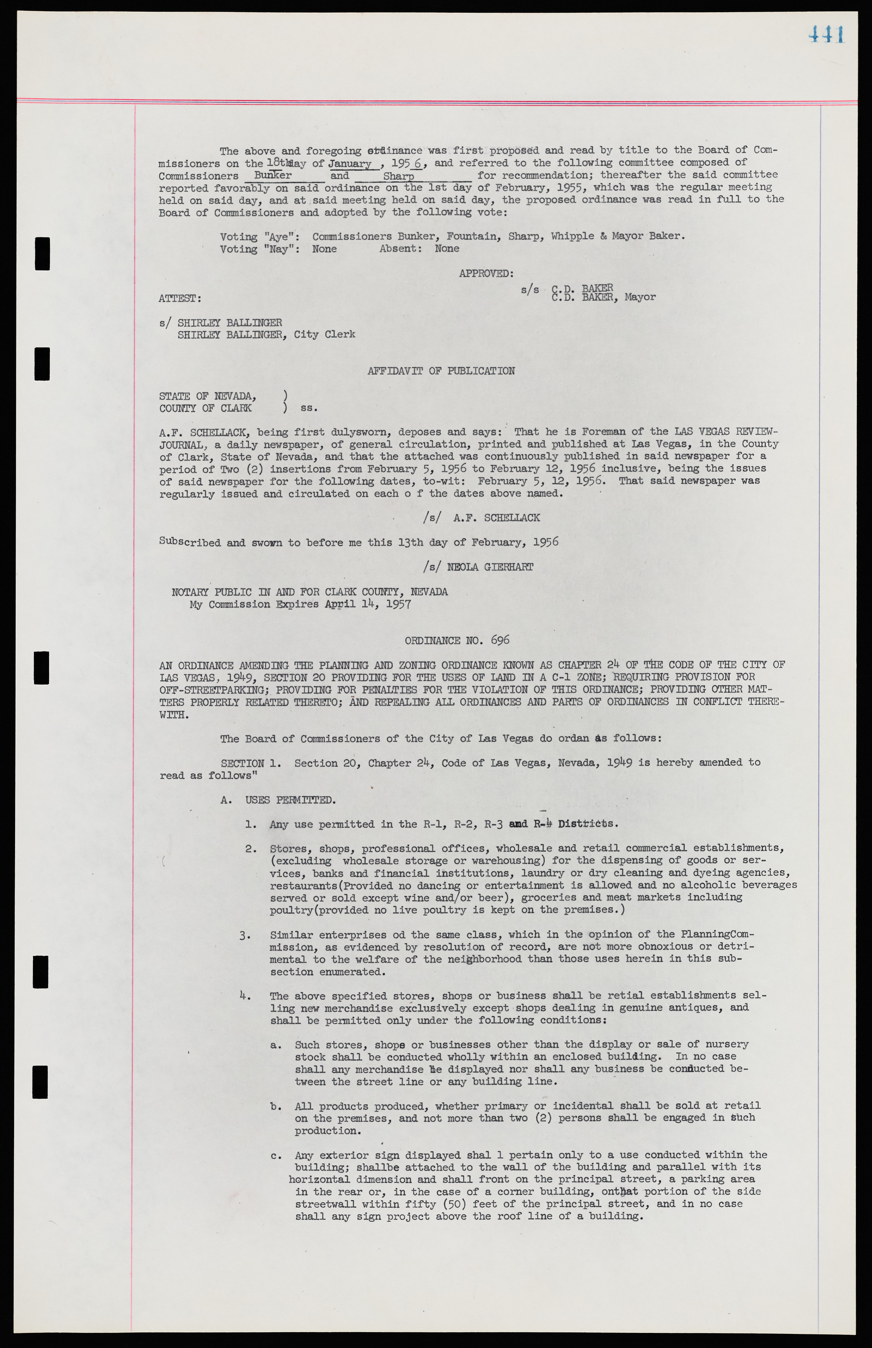 Las Vegas City Ordinances, November 13, 1950 to August 6, 1958, lvc000015-449