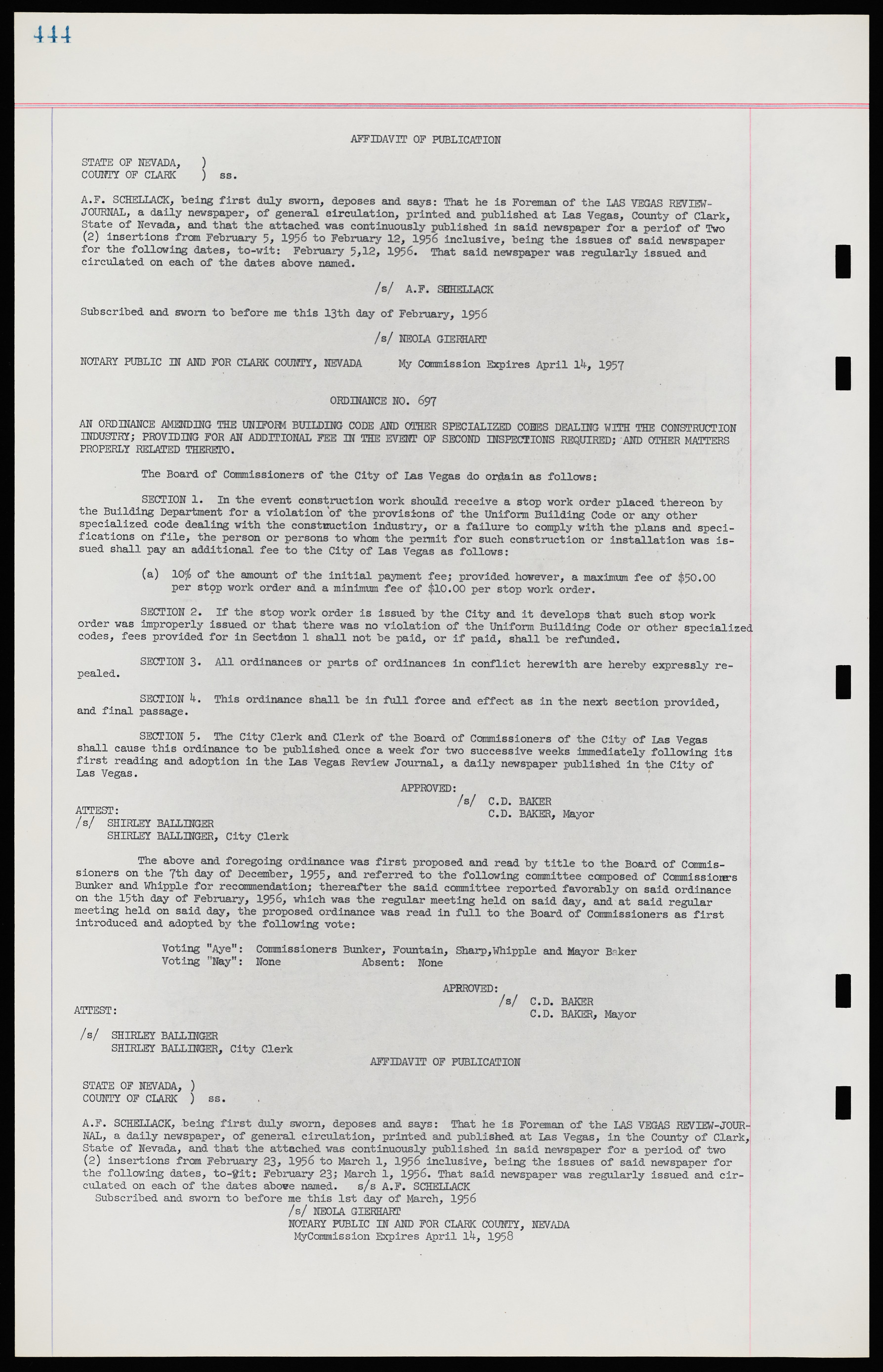 Las Vegas City Ordinances, November 13, 1950 to August 6, 1958, lvc000015-452