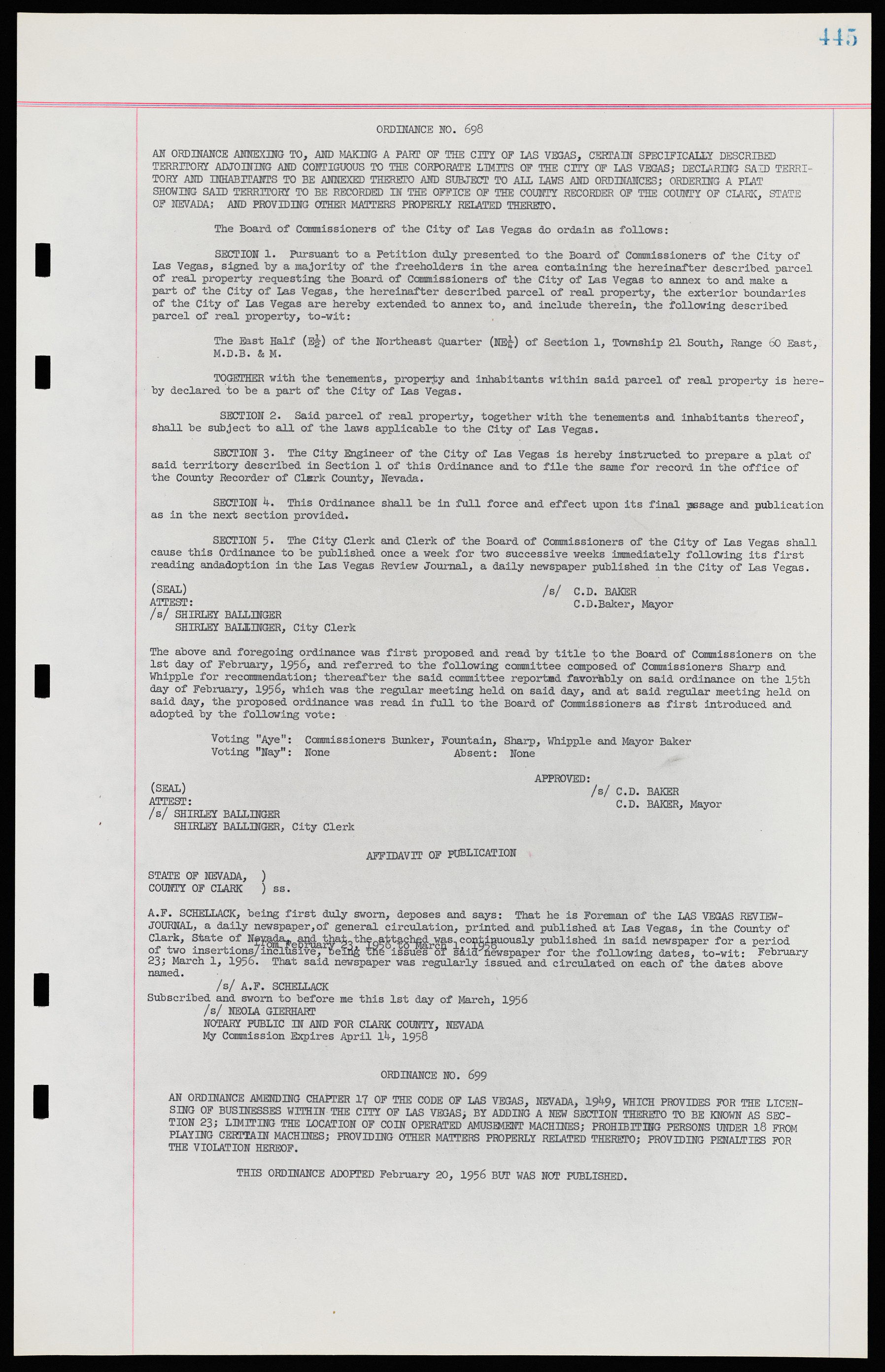 Las Vegas City Ordinances, November 13, 1950 to August 6, 1958, lvc000015-453