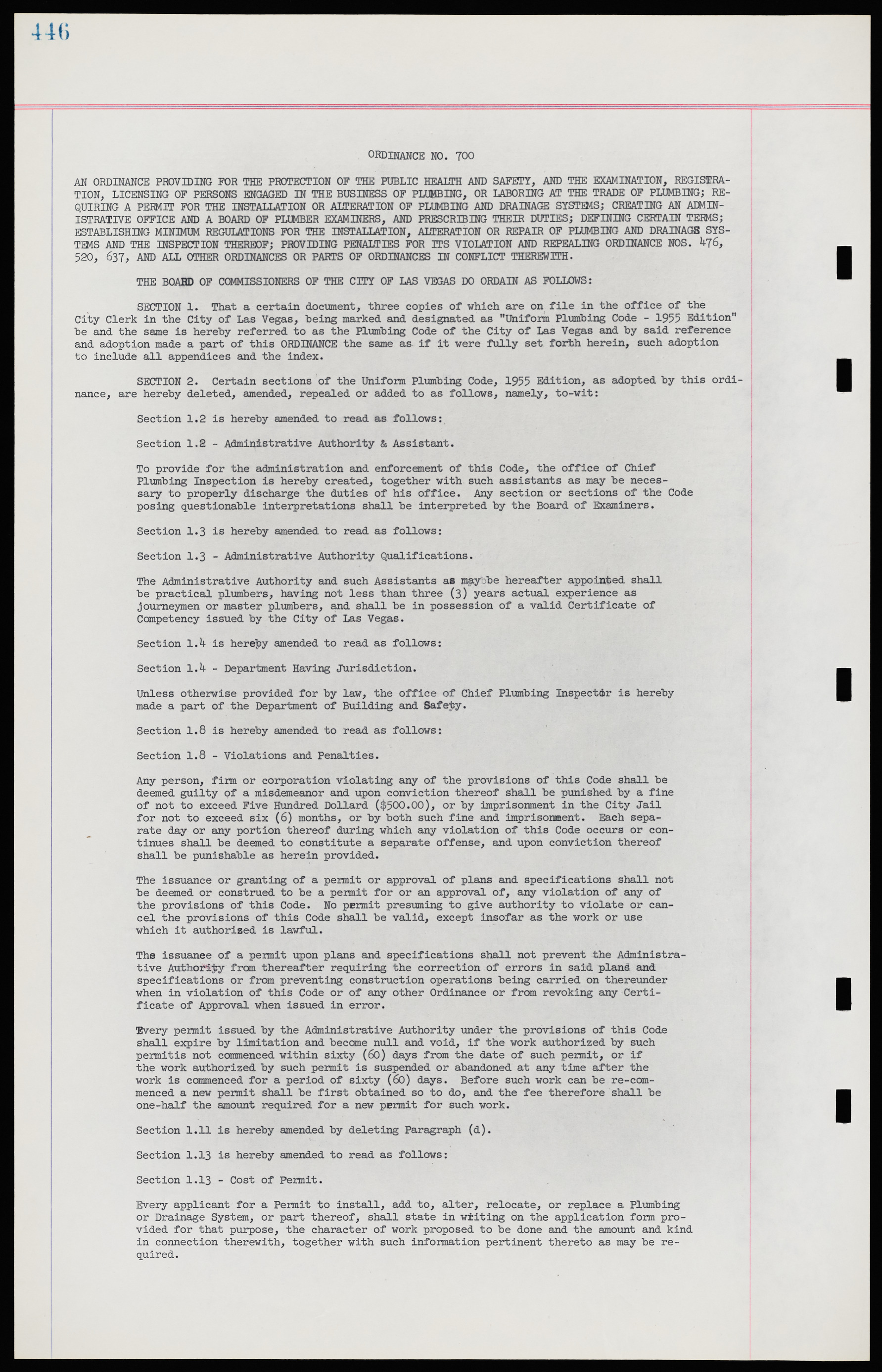 Las Vegas City Ordinances, November 13, 1950 to August 6, 1958, lvc000015-454