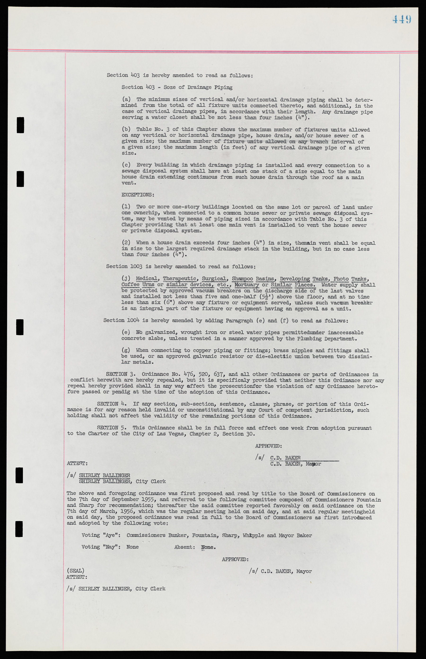 Las Vegas City Ordinances, November 13, 1950 to August 6, 1958, lvc000015-457