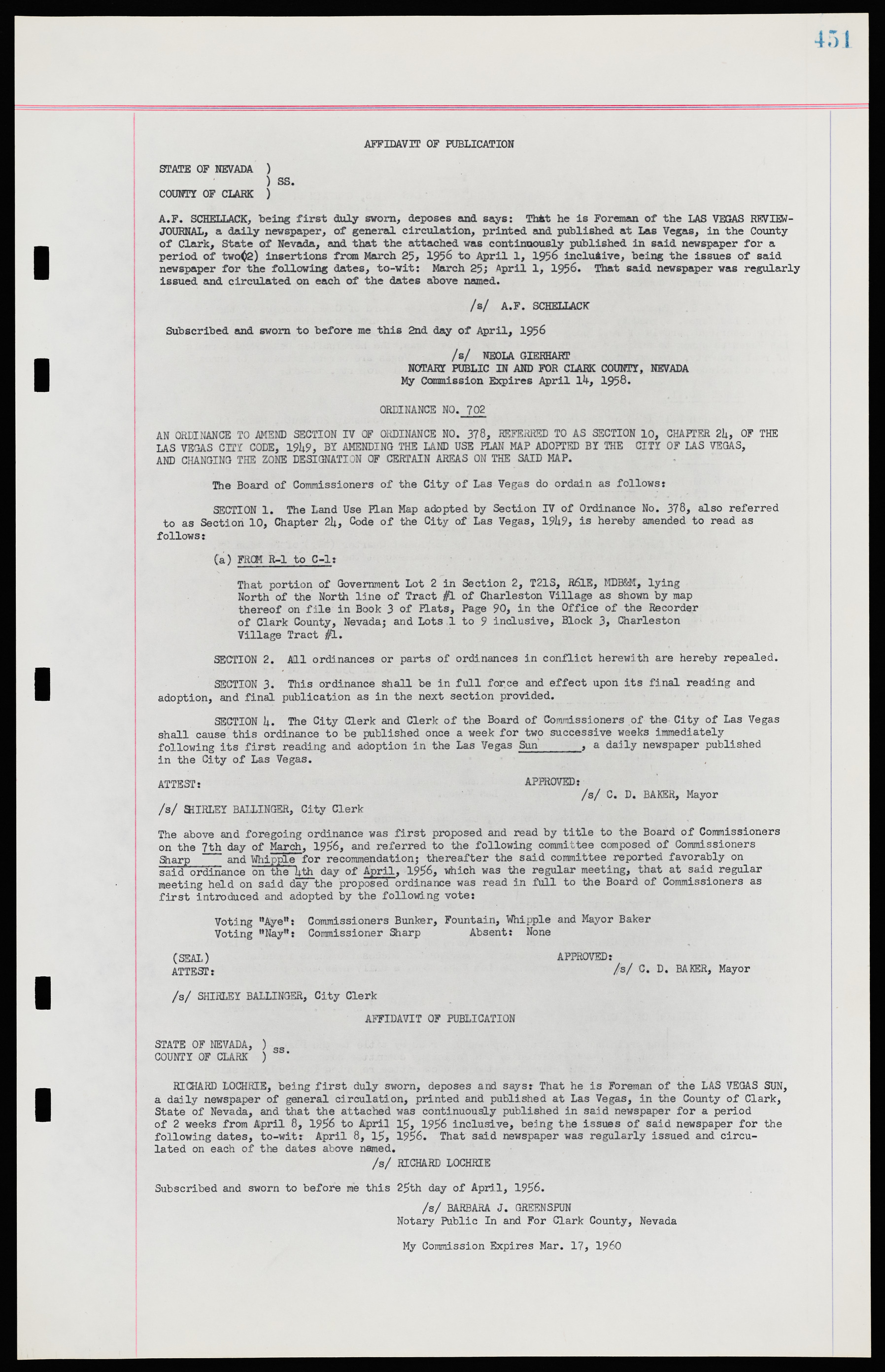 Las Vegas City Ordinances, November 13, 1950 to August 6, 1958, lvc000015-459