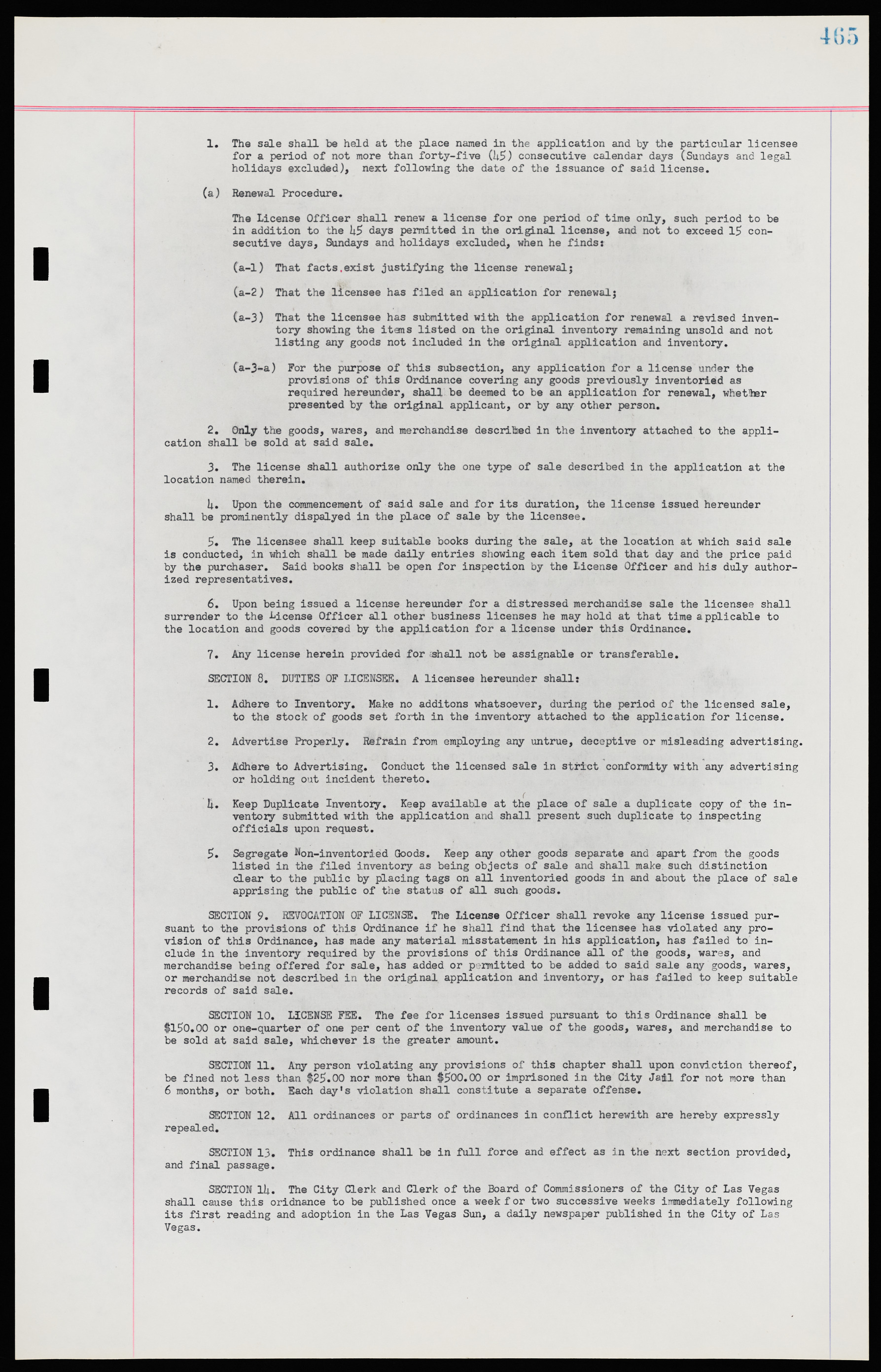 Las Vegas City Ordinances, November 13, 1950 to August 6, 1958, lvc000015-473