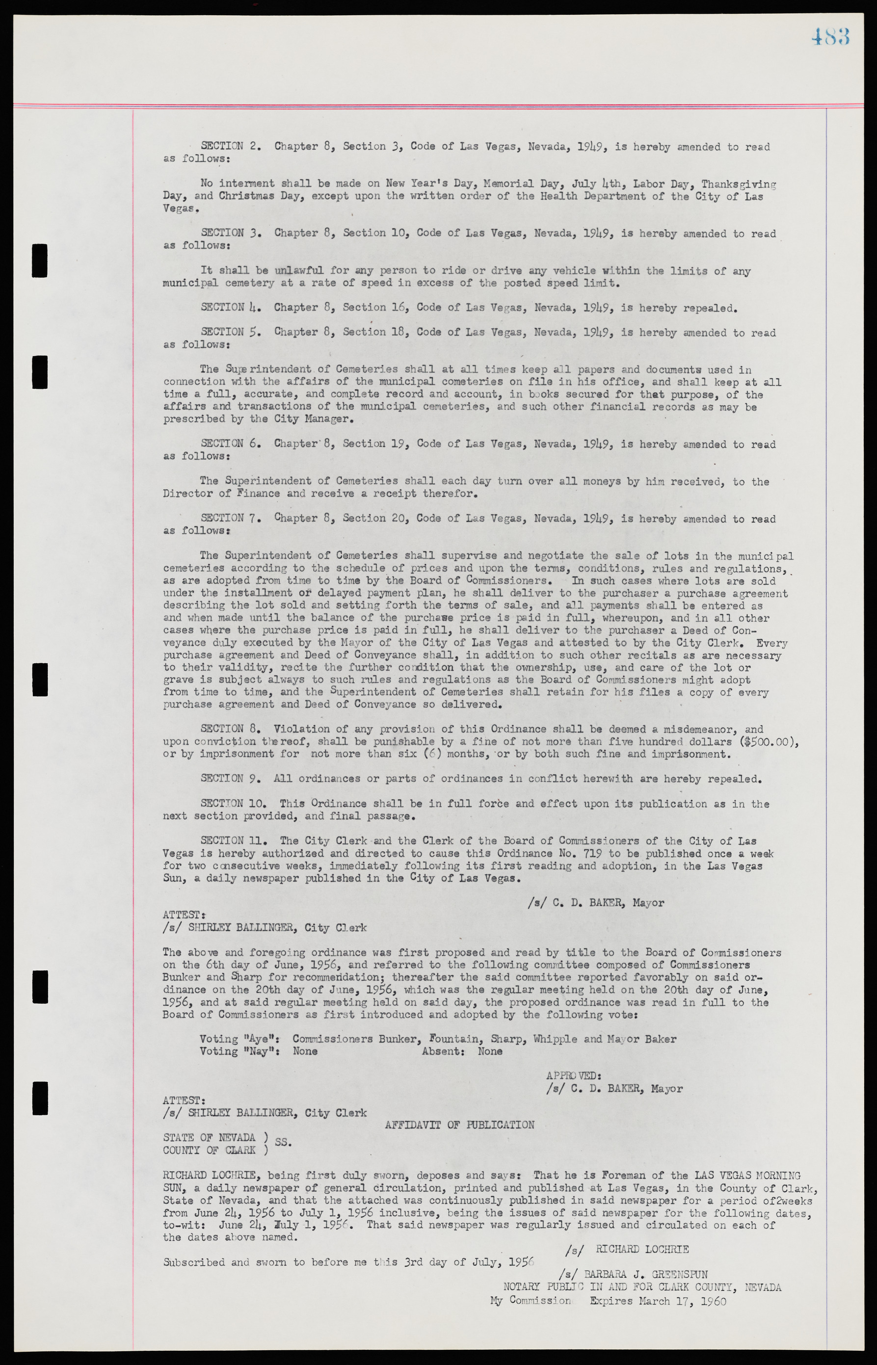 Las Vegas City Ordinances, November 13, 1950 to August 6, 1958, lvc000015-491