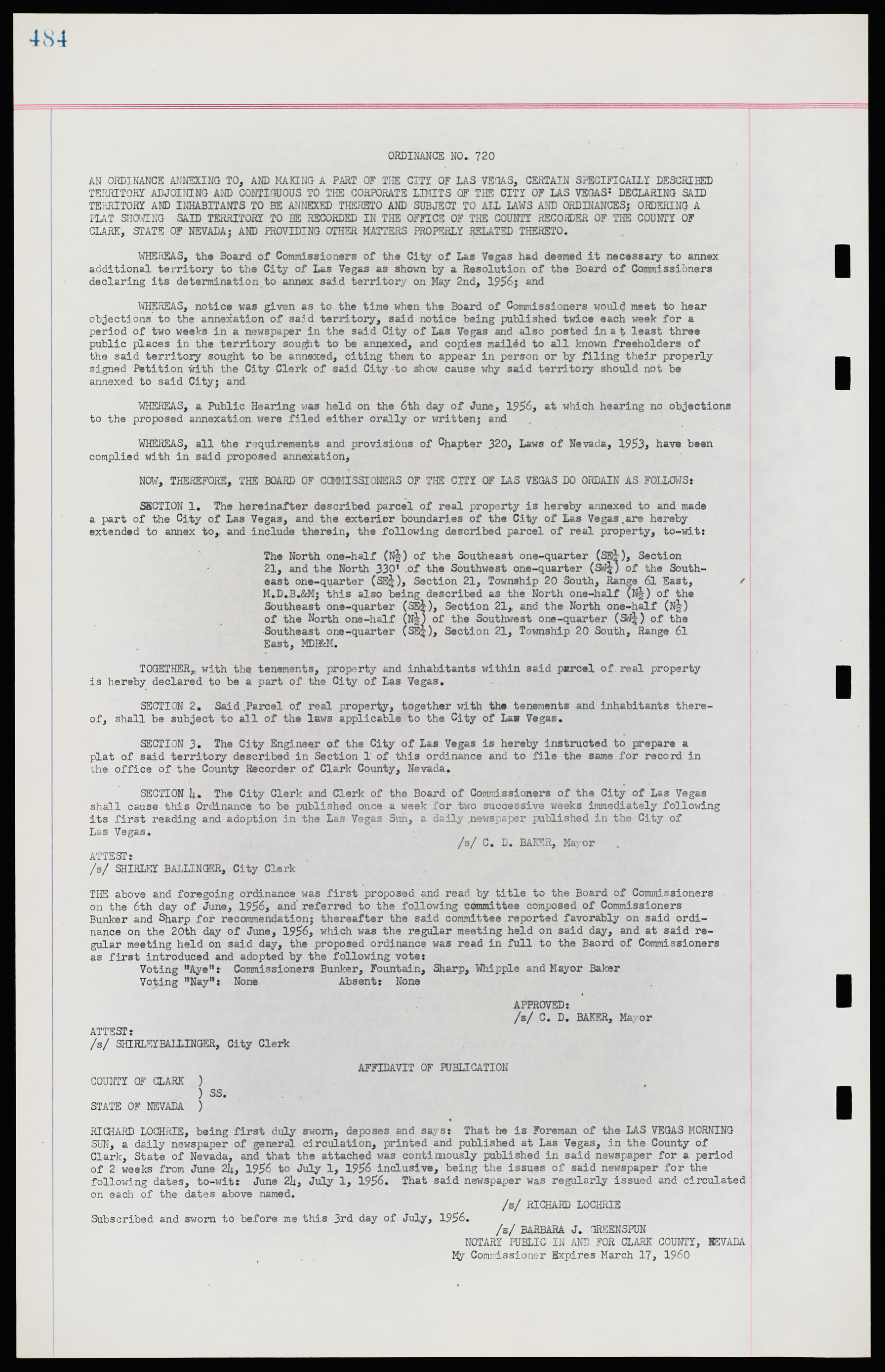 Las Vegas City Ordinances, November 13, 1950 to August 6, 1958, lvc000015-492