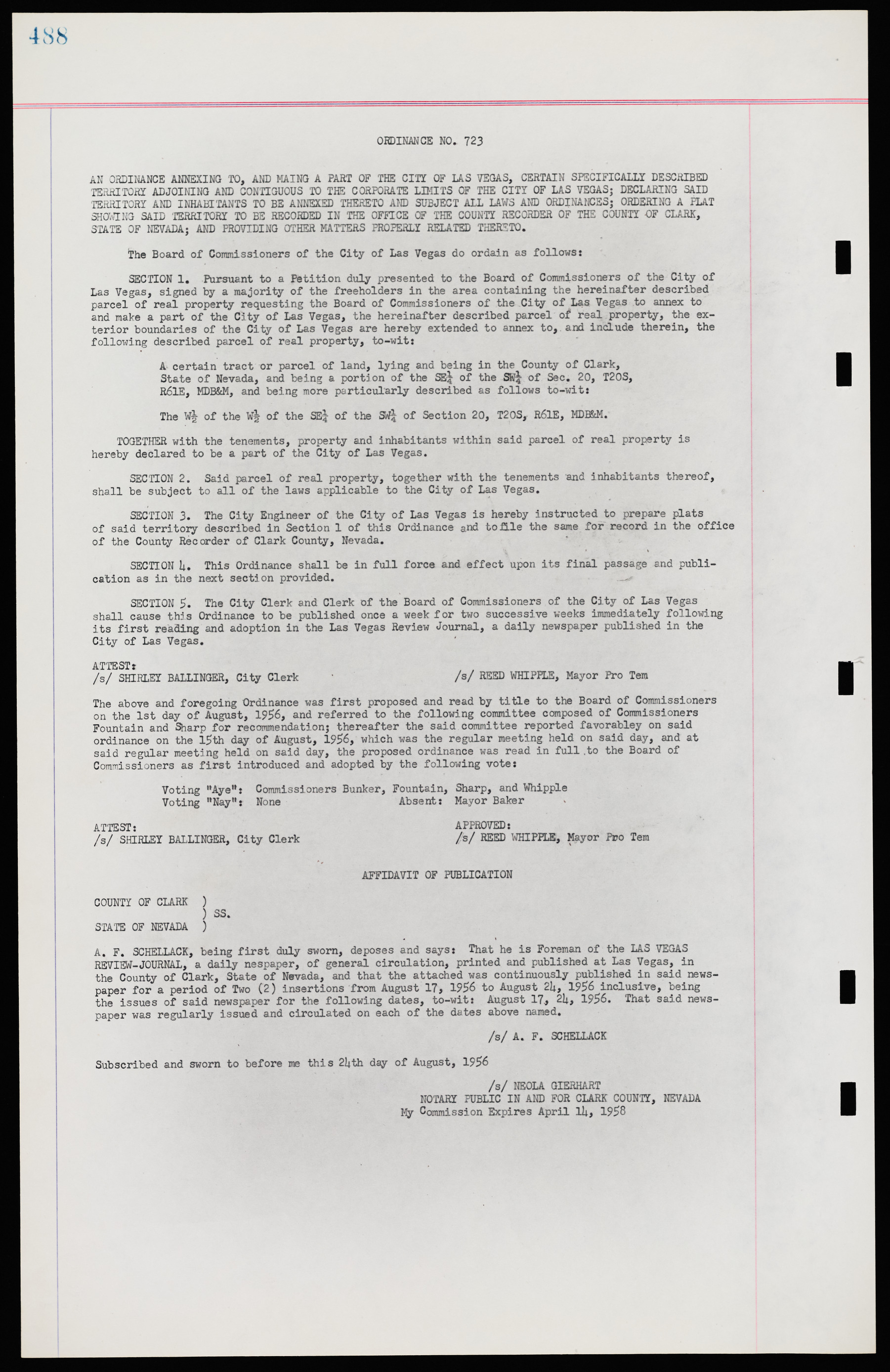 Las Vegas City Ordinances, November 13, 1950 to August 6, 1958, lvc000015-496