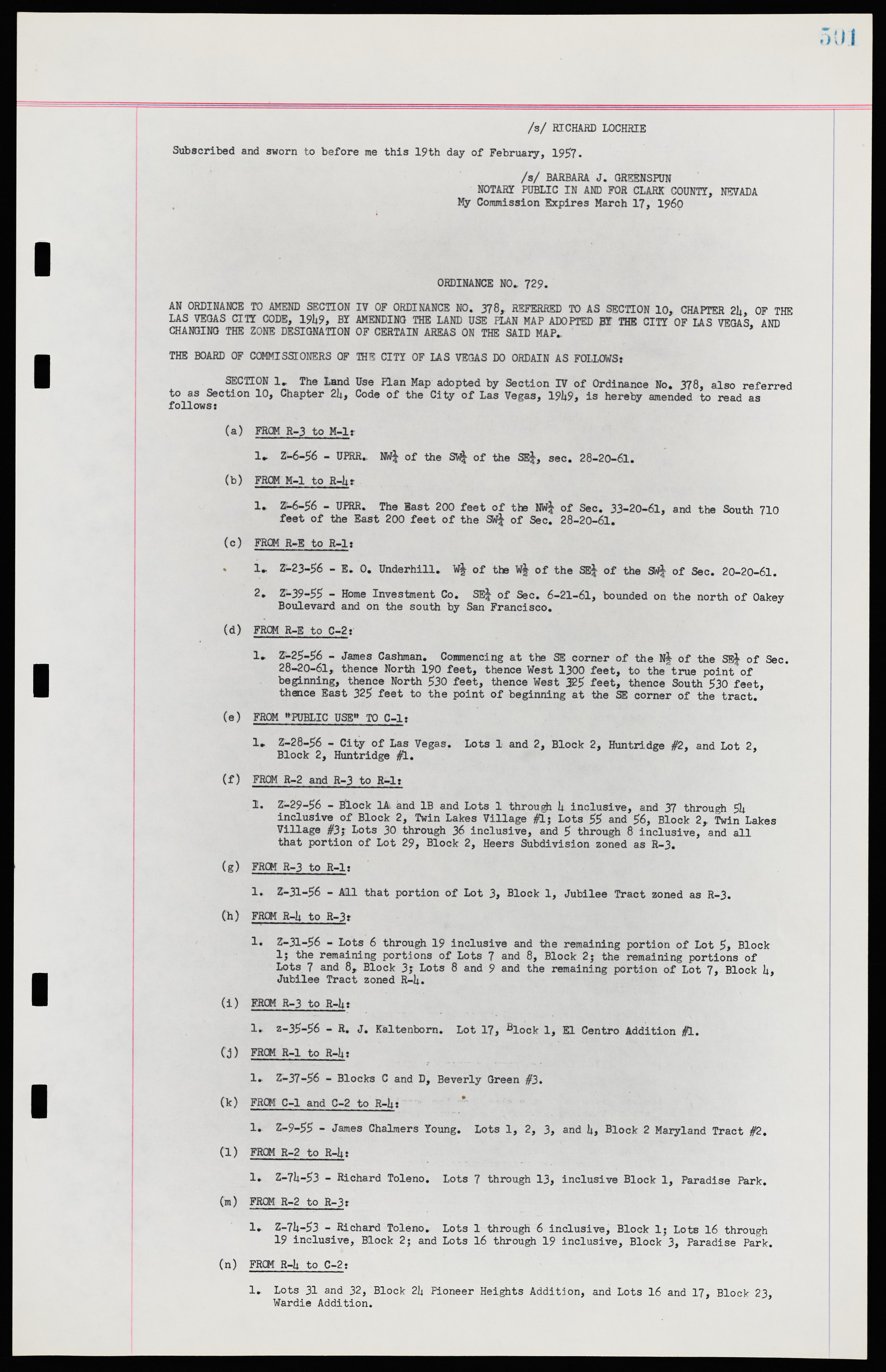 Las Vegas City Ordinances, November 13, 1950 to August 6, 1958, lvc000015-509