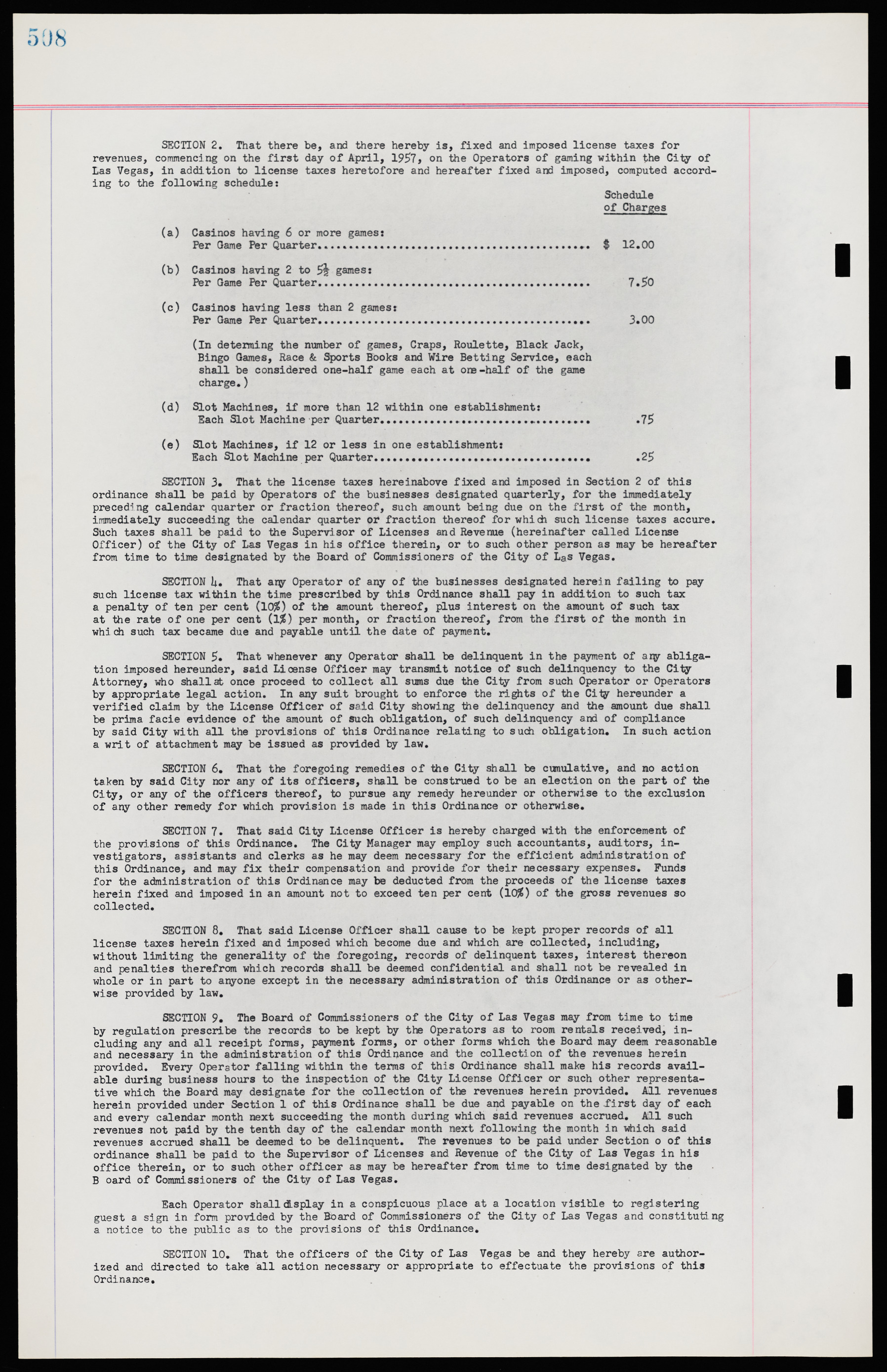 Las Vegas City Ordinances, November 13, 1950 to August 6, 1958, lvc000015-516