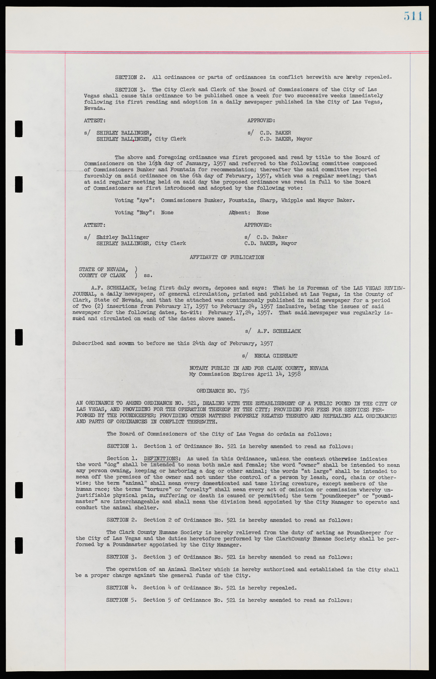 Las Vegas City Ordinances, November 13, 1950 to August 6, 1958, lvc000015-519