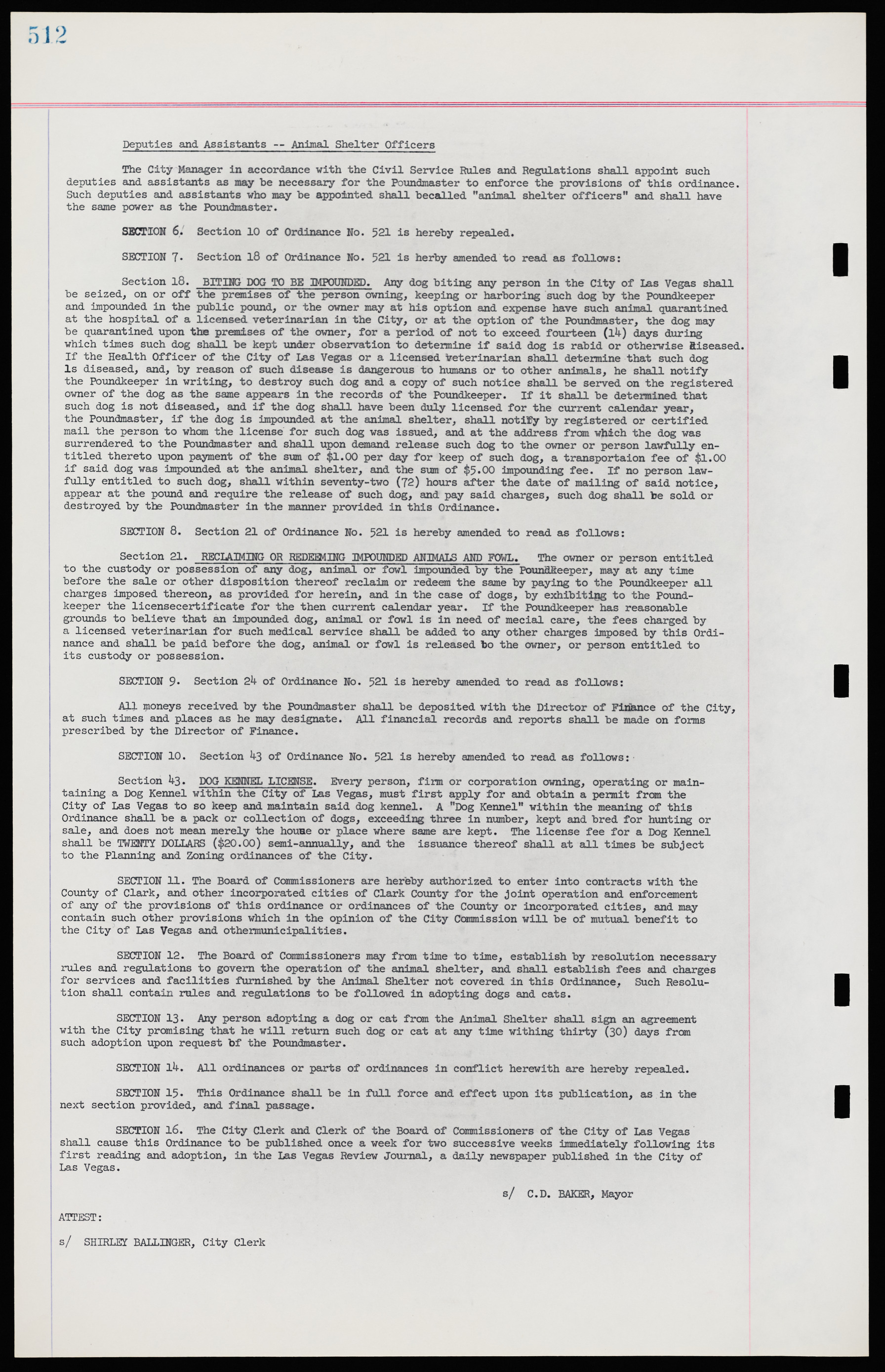 Las Vegas City Ordinances, November 13, 1950 to August 6, 1958, lvc000015-520