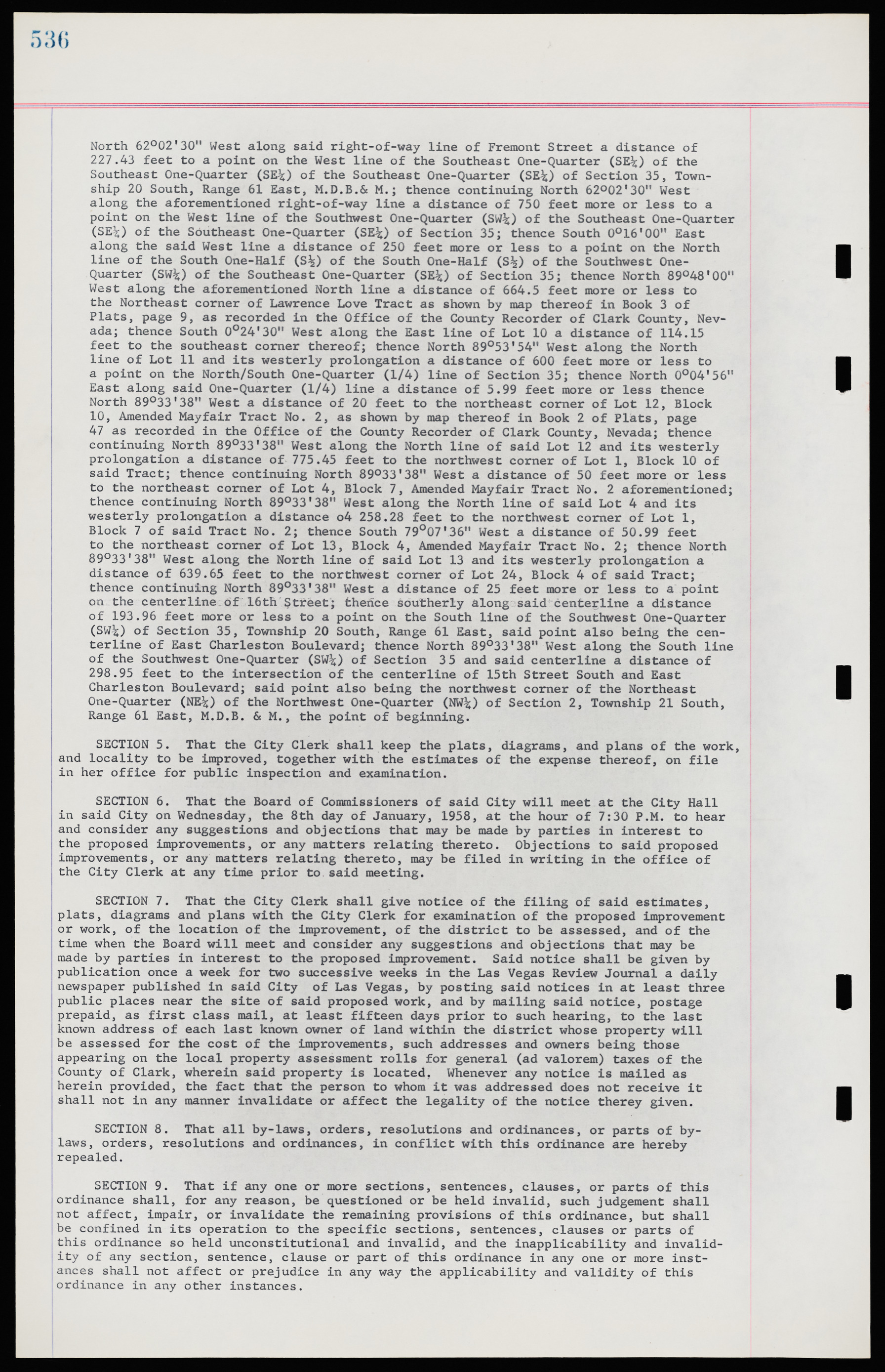 Las Vegas City Ordinances, November 13, 1950 to August 6, 1958, lvc000015-544