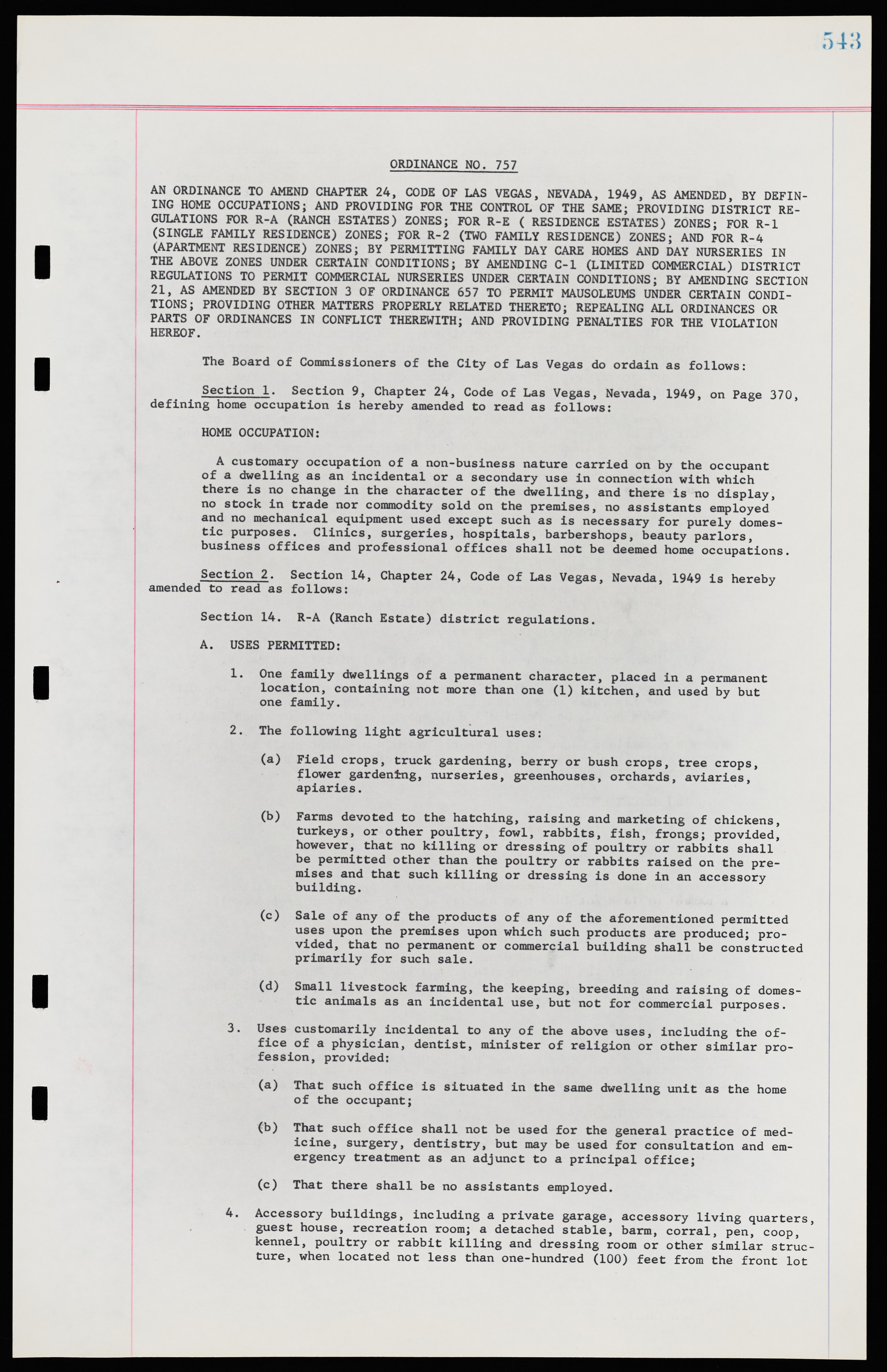 Las Vegas City Ordinances, November 13, 1950 to August 6, 1958, lvc000015-551