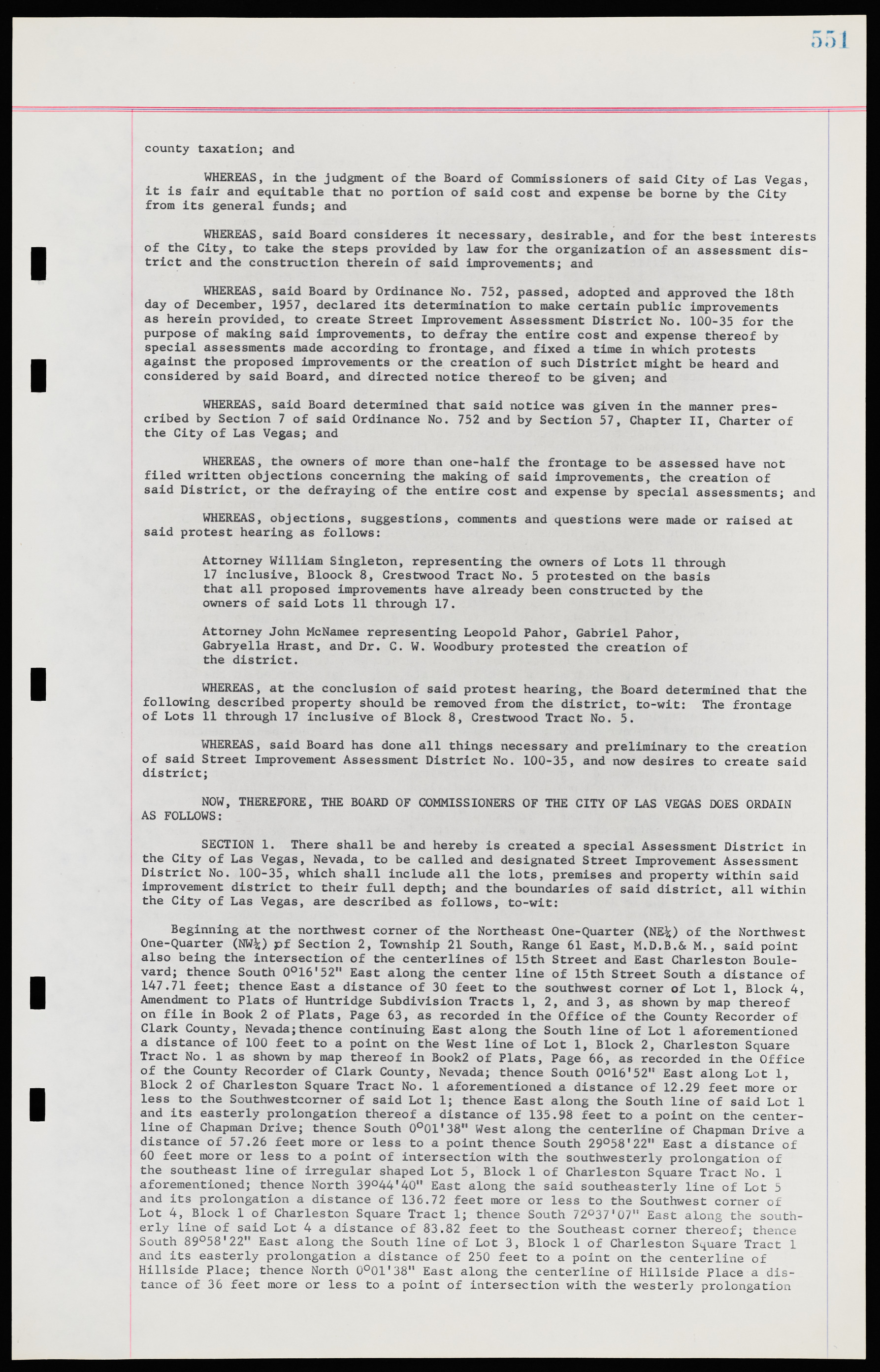 Las Vegas City Ordinances, November 13, 1950 to August 6, 1958, lvc000015-559