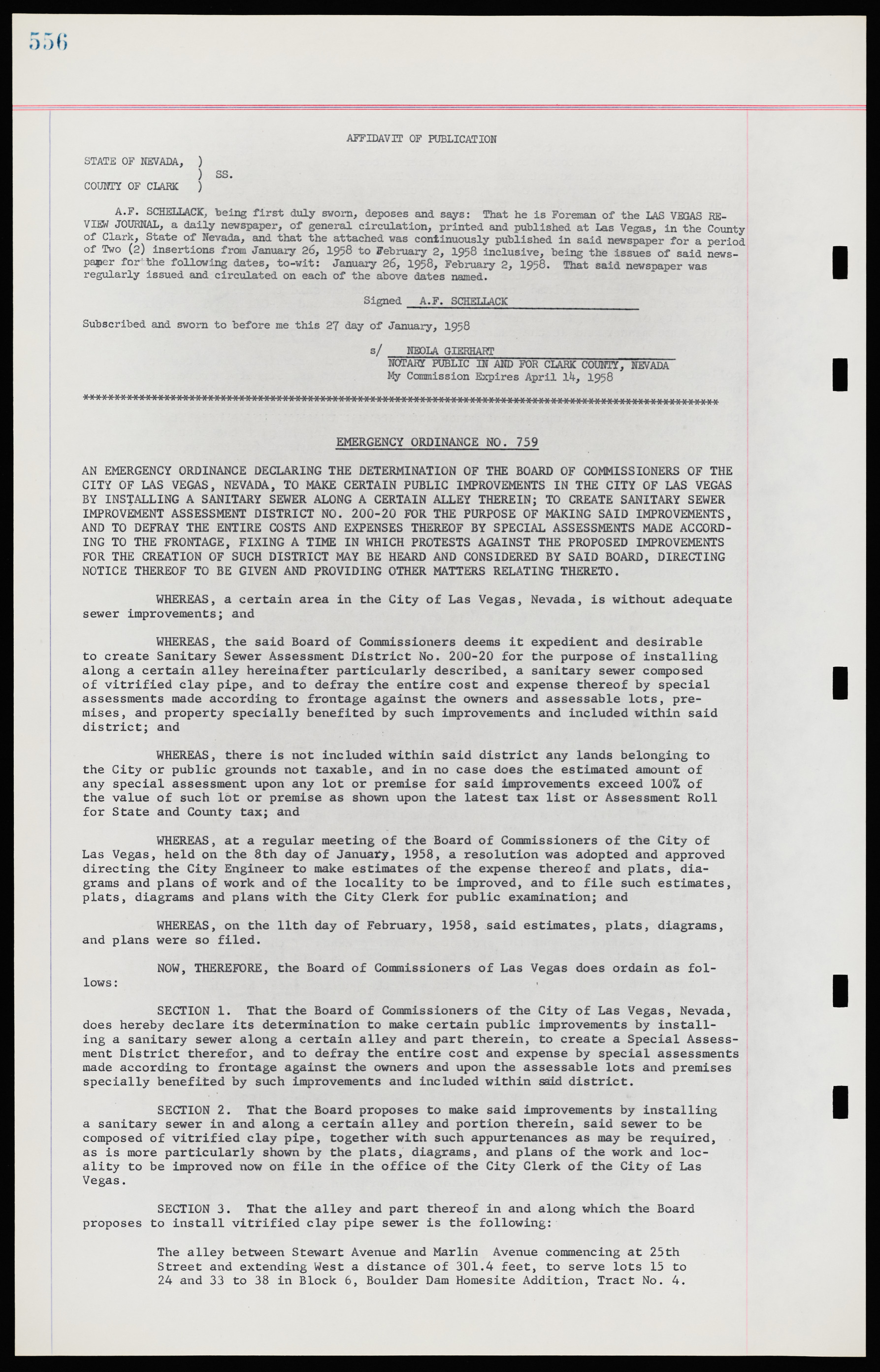 Las Vegas City Ordinances, November 13, 1950 to August 6, 1958, lvc000015-564