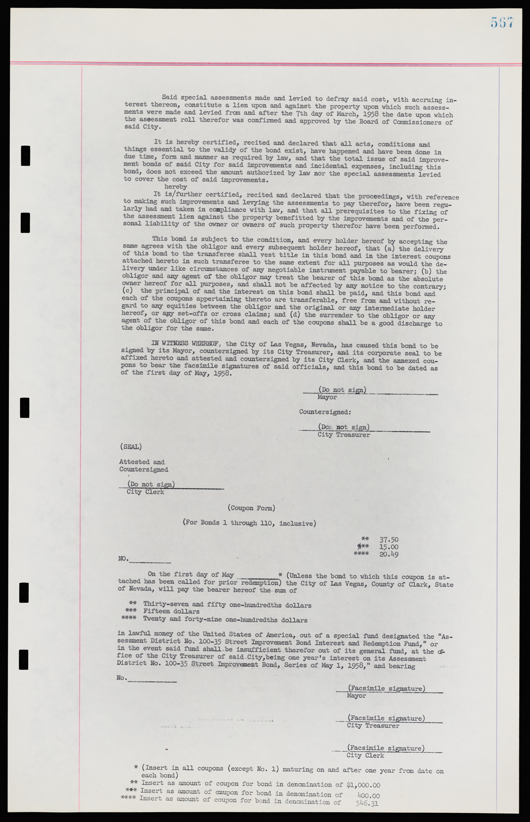 Las Vegas City Ordinances, November 13, 1950 to August 6, 1958, lvc000015-575
