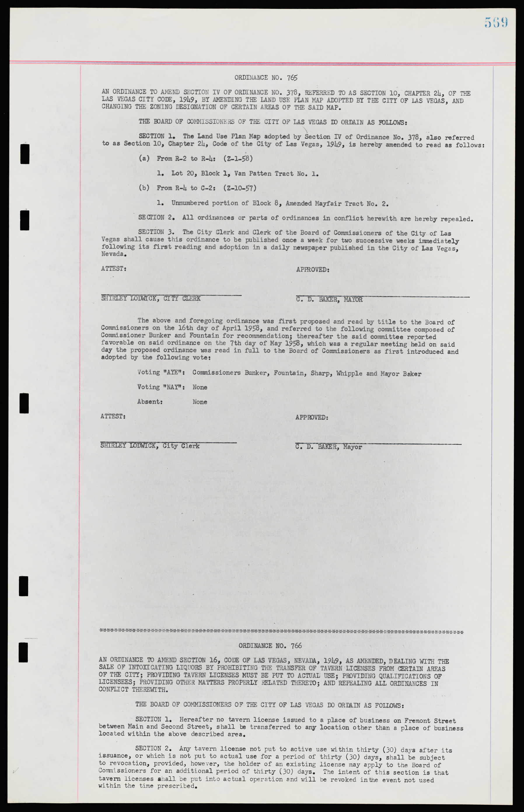 Las Vegas City Ordinances, November 13, 1950 to August 6, 1958, lvc000015-577