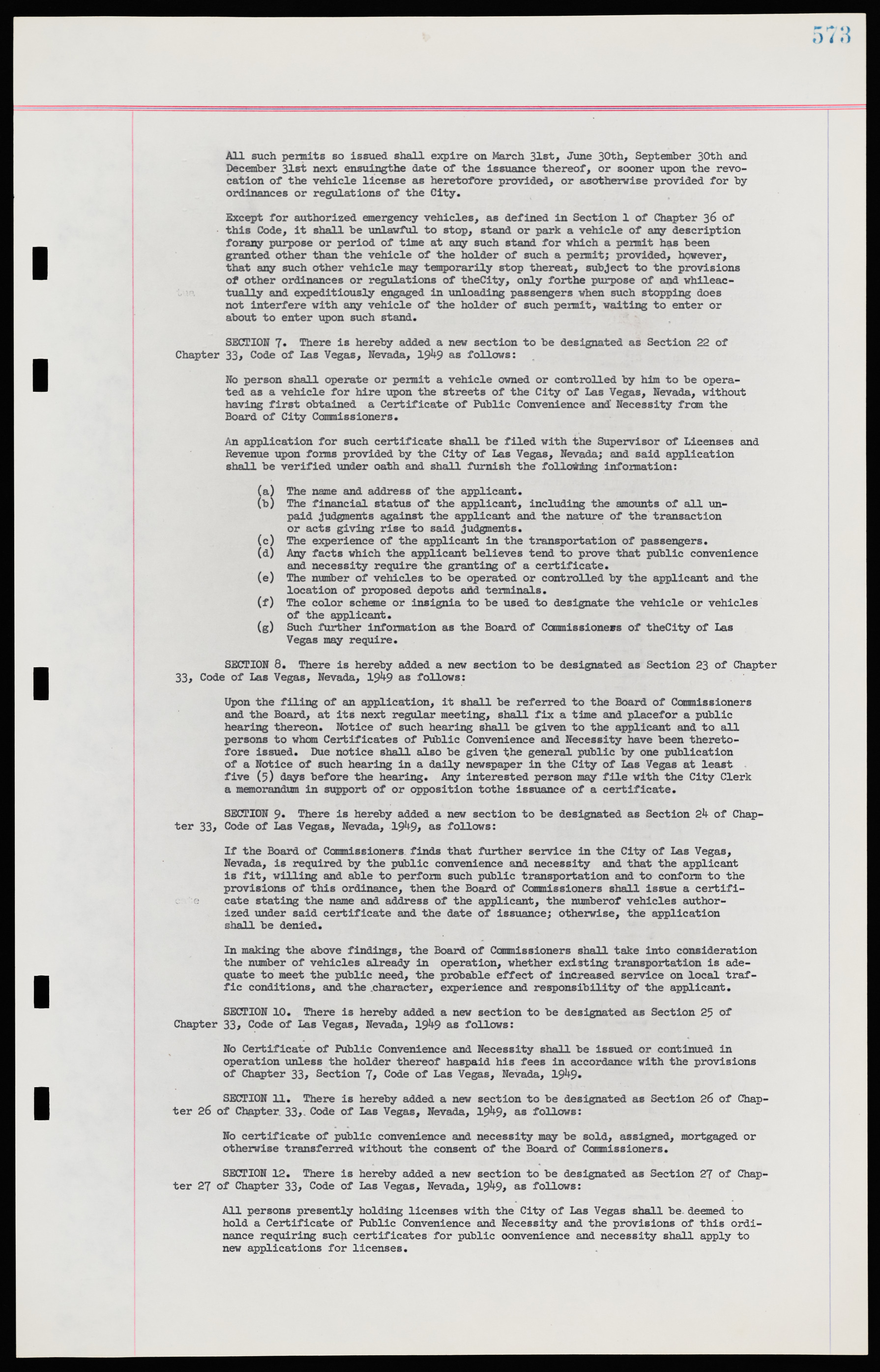 Las Vegas City Ordinances, November 13, 1950 to August 6, 1958, lvc000015-581