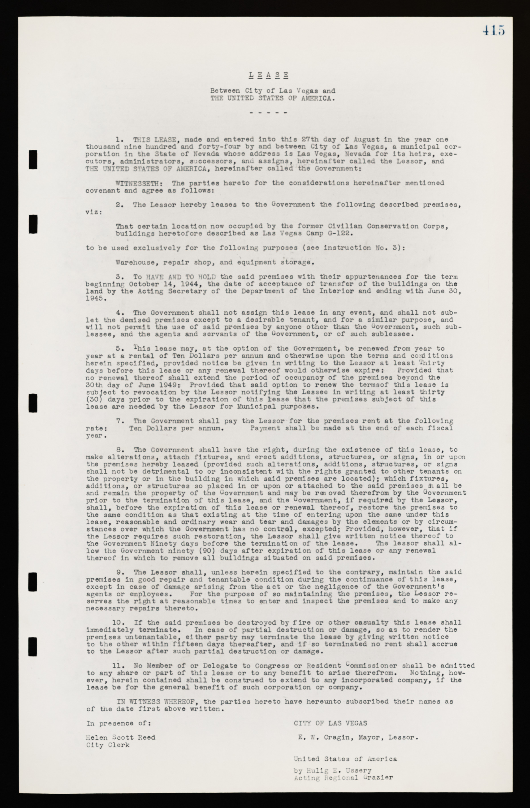 Las Vegas City Commission Legal Documents, February 29, 1944 to February 21, 1945, lvc000016-108