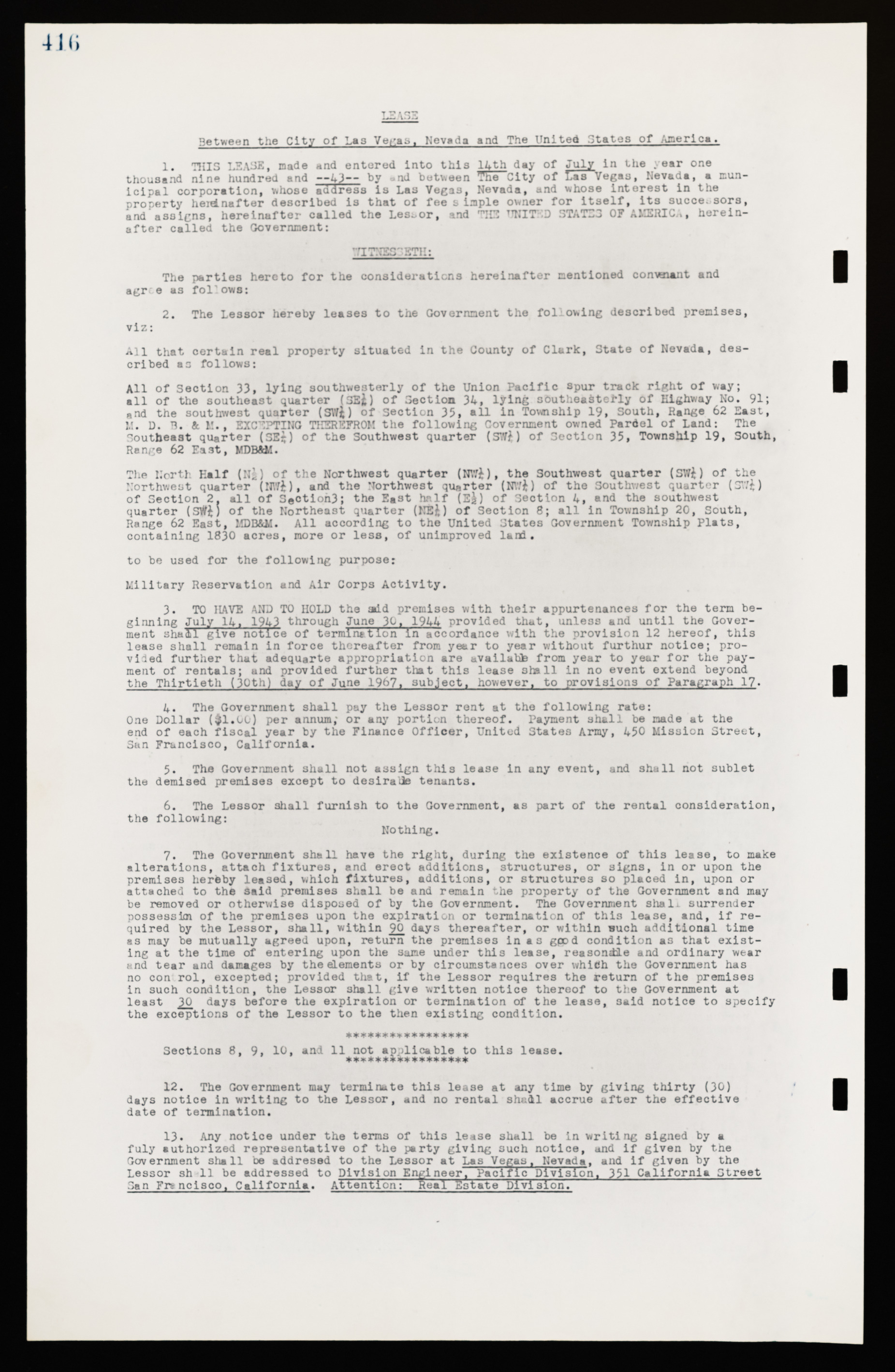 Las Vegas City Commission Legal Documents, February 29, 1944 to February 21, 1945, lvc000016-109