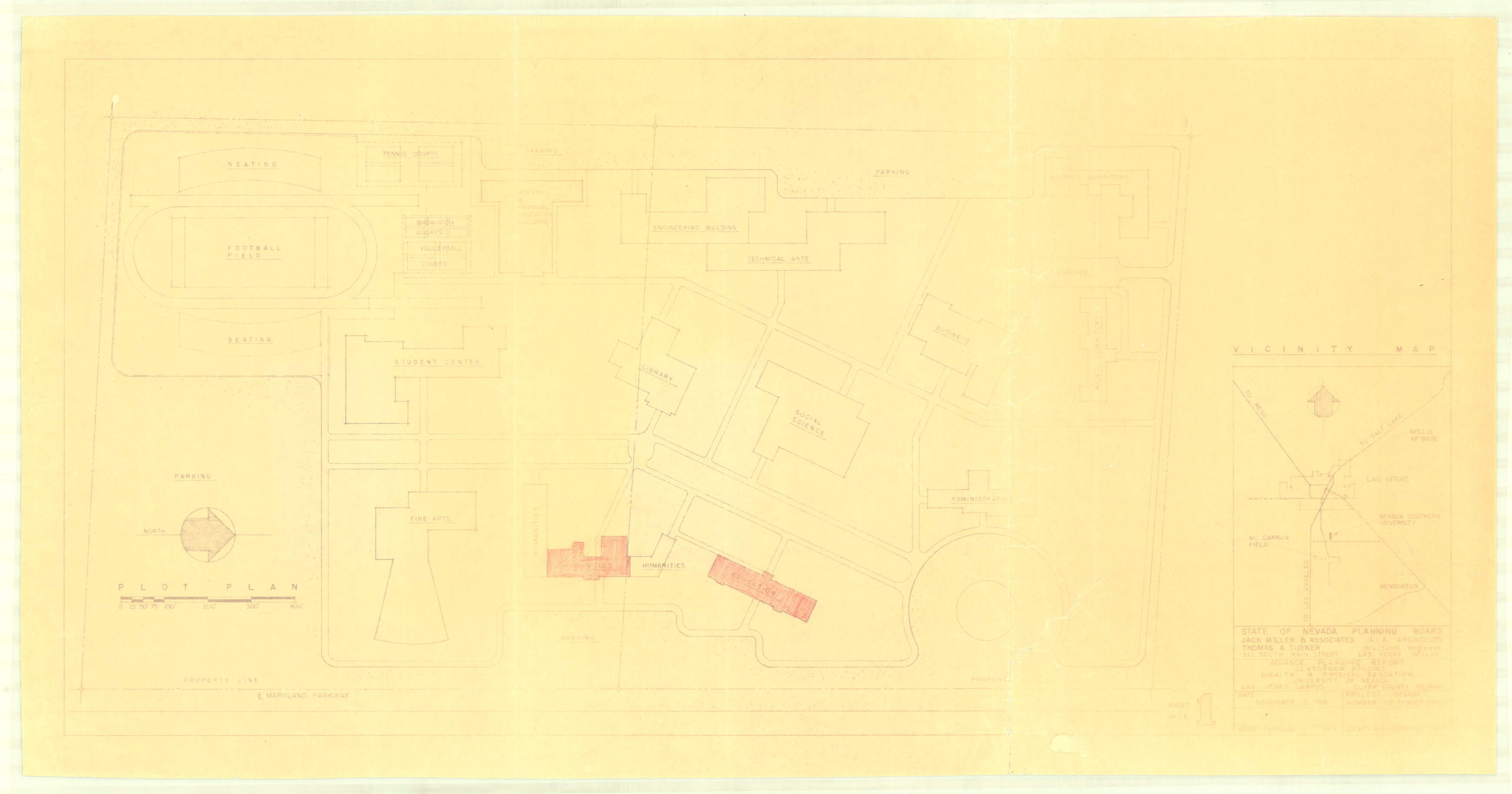 Nevada Southern University master plan: architectural drawings, image 002