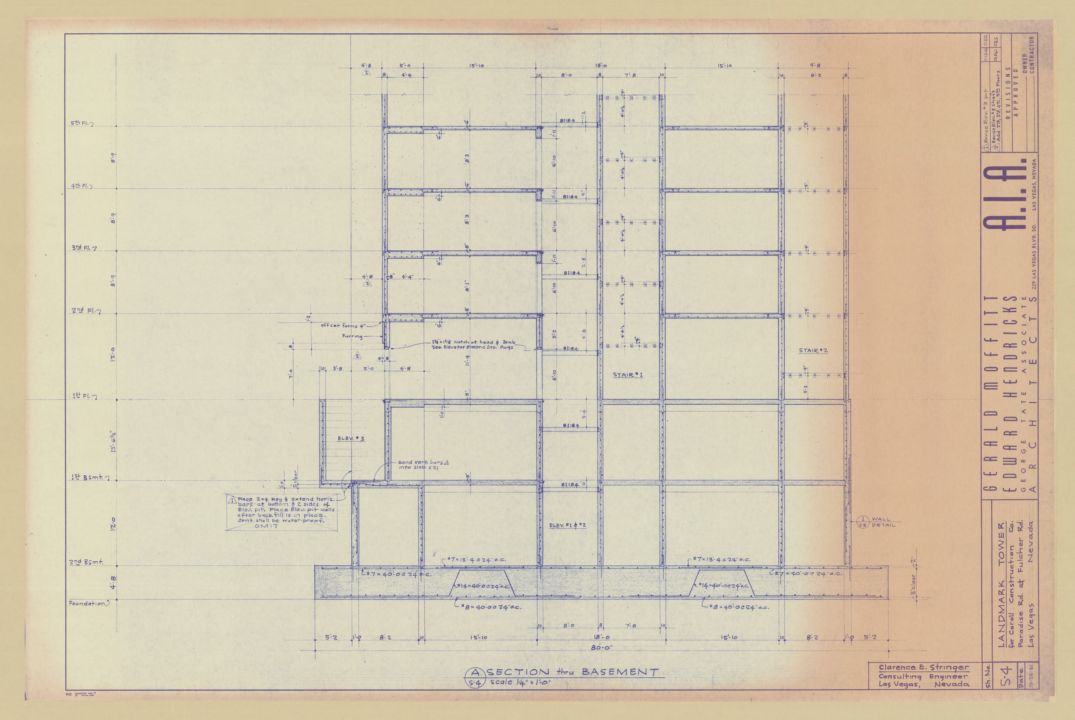 Original Landmark Tower structural drawings, sheets S1-S105: architectural drawings, image 003