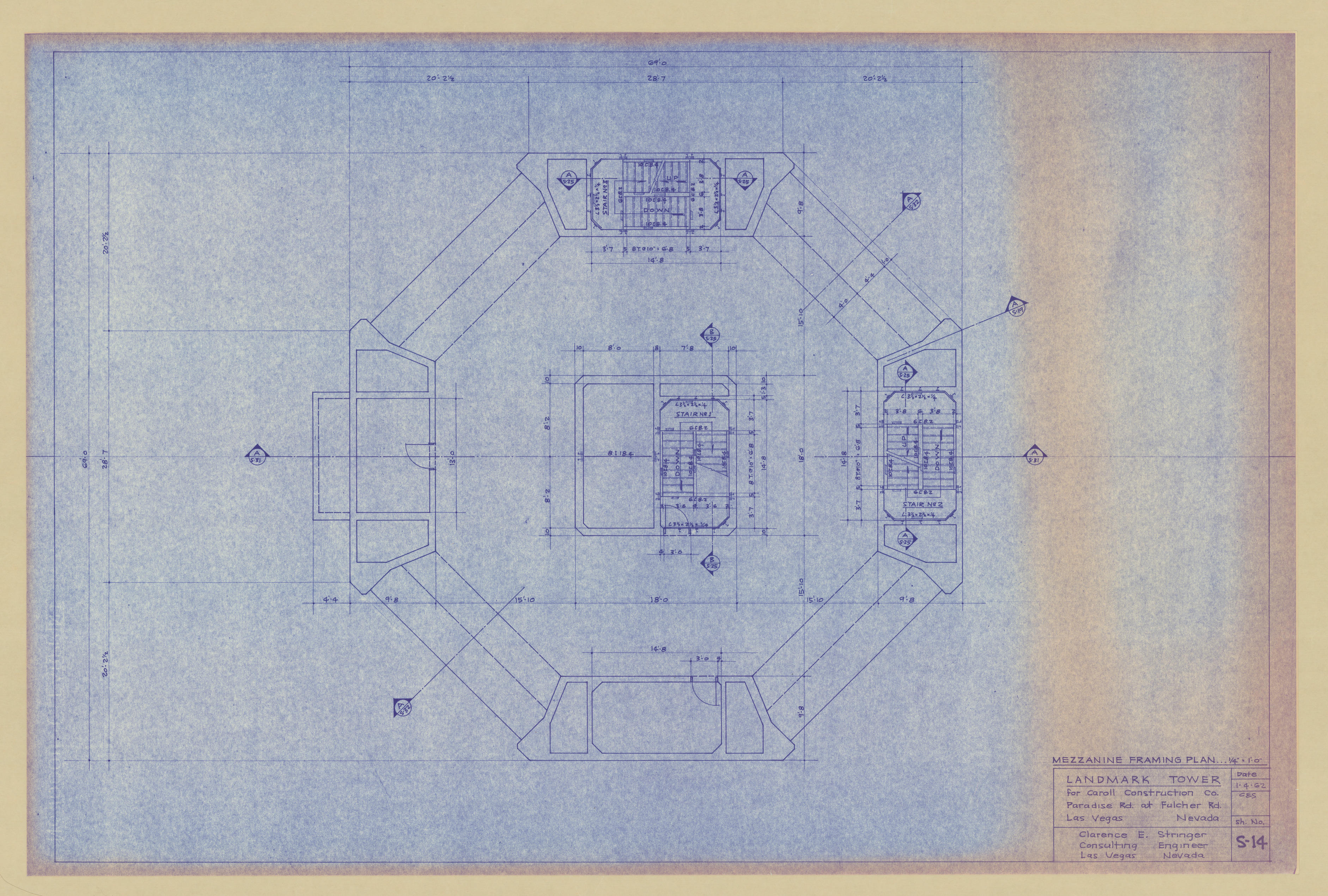 Original Landmark Tower structural drawings, sheets S1-S105: architectural drawings, image 015