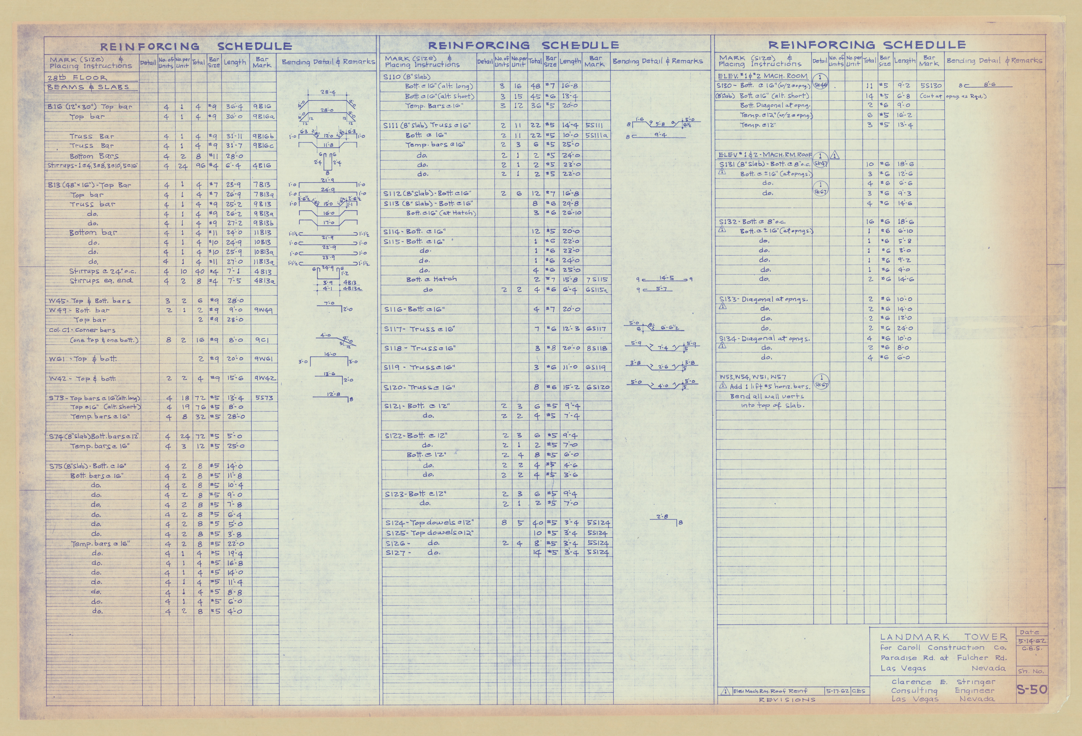 Original Landmark Tower structural drawings, sheets S1-S105: architectural drawings, image 041