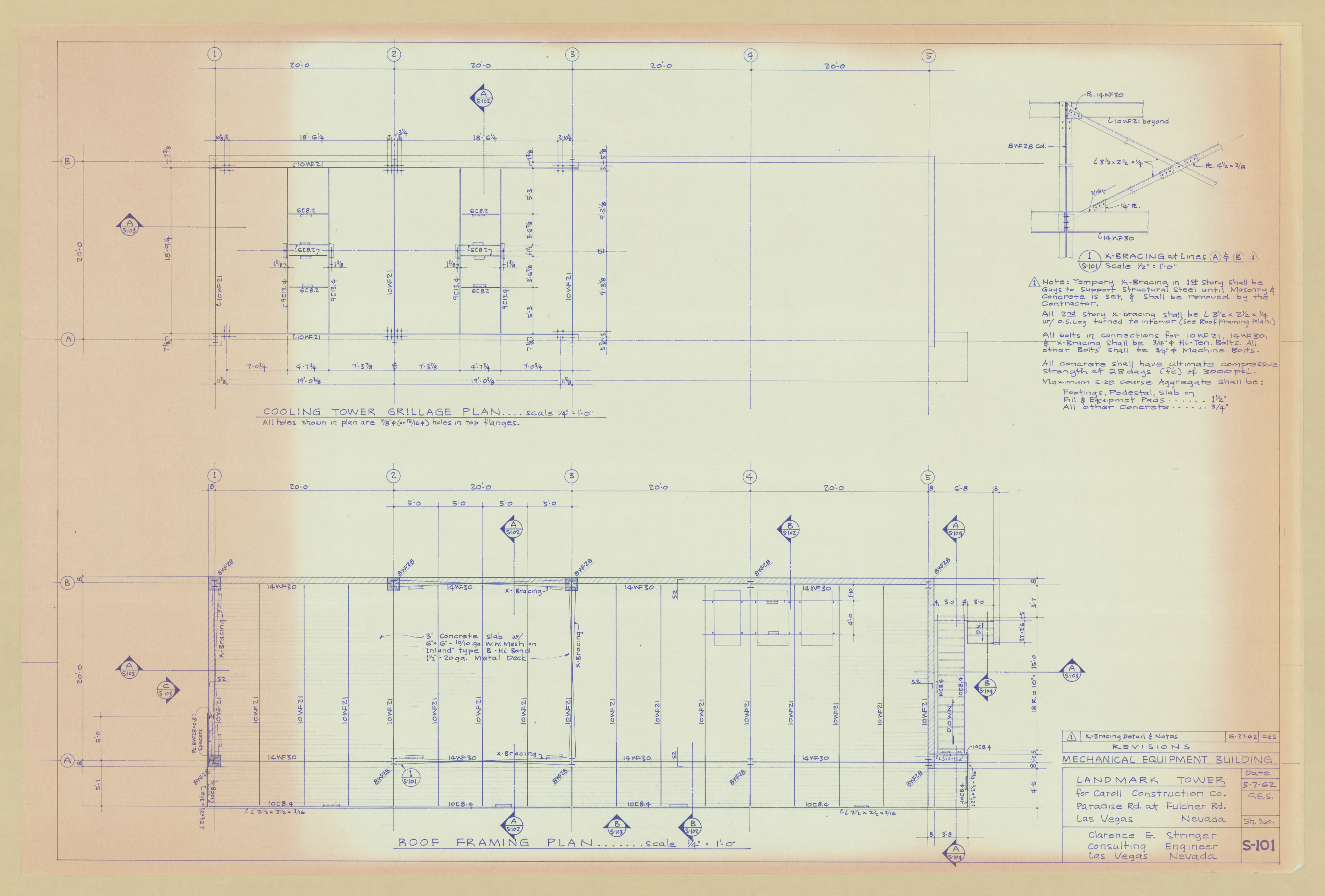 Original Landmark Tower structural drawings, sheets S1-S105: architectural drawings, image 047