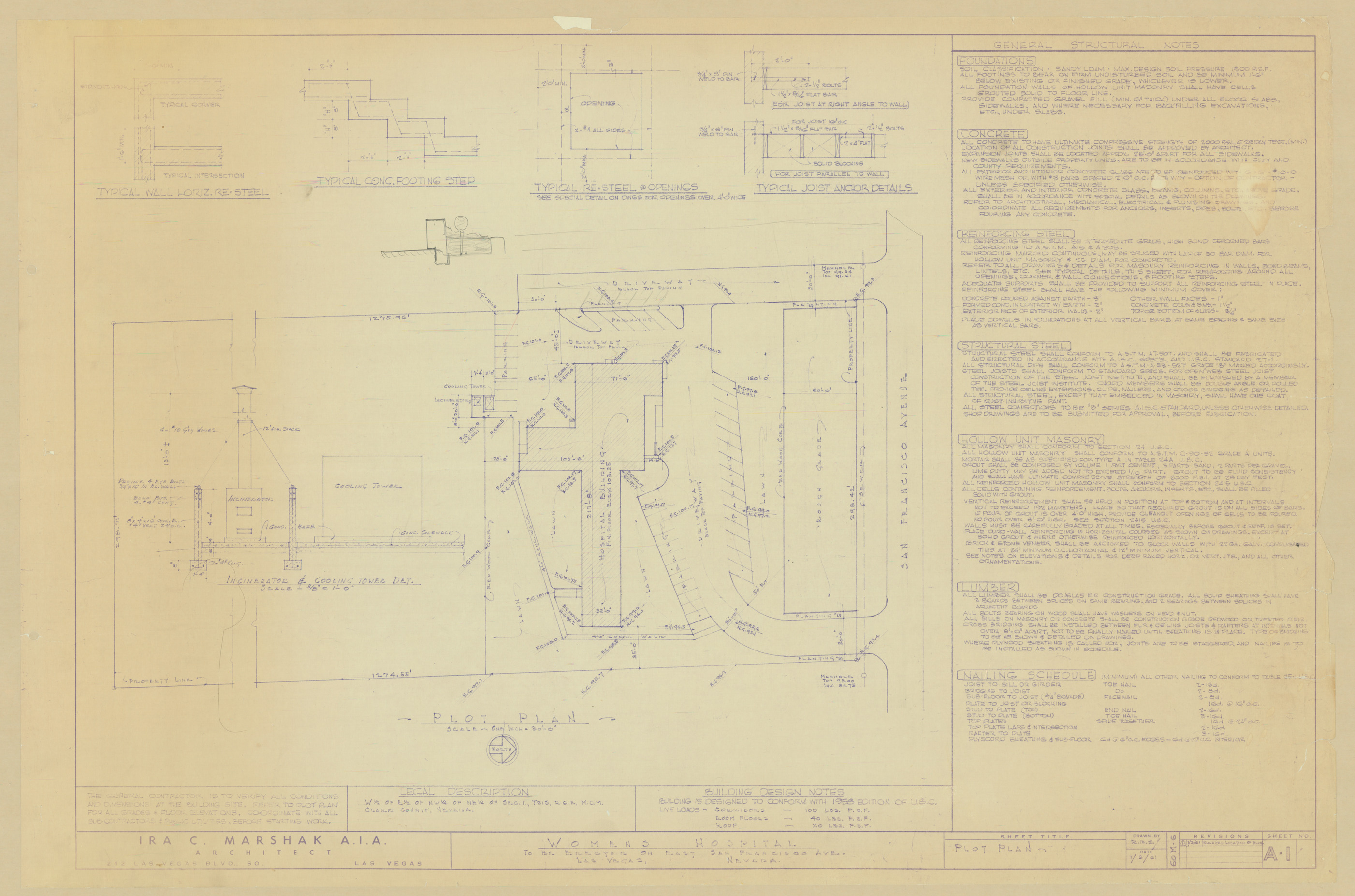 Women's Hospital: architectural, mechanical, electrical, plumbing drawings, image 001