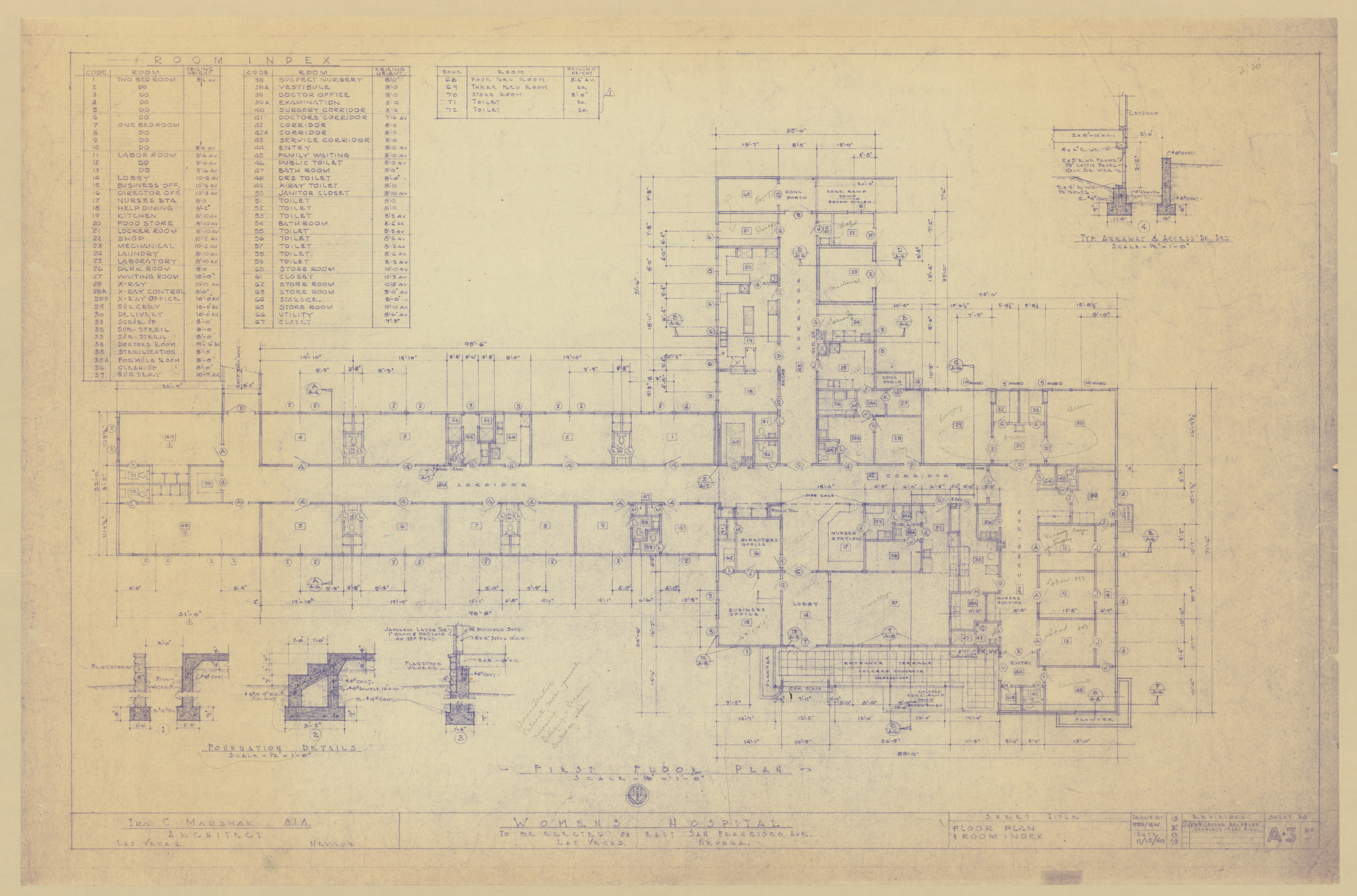 Women's Hospital: architectural, mechanical, electrical, plumbing drawings, image 002