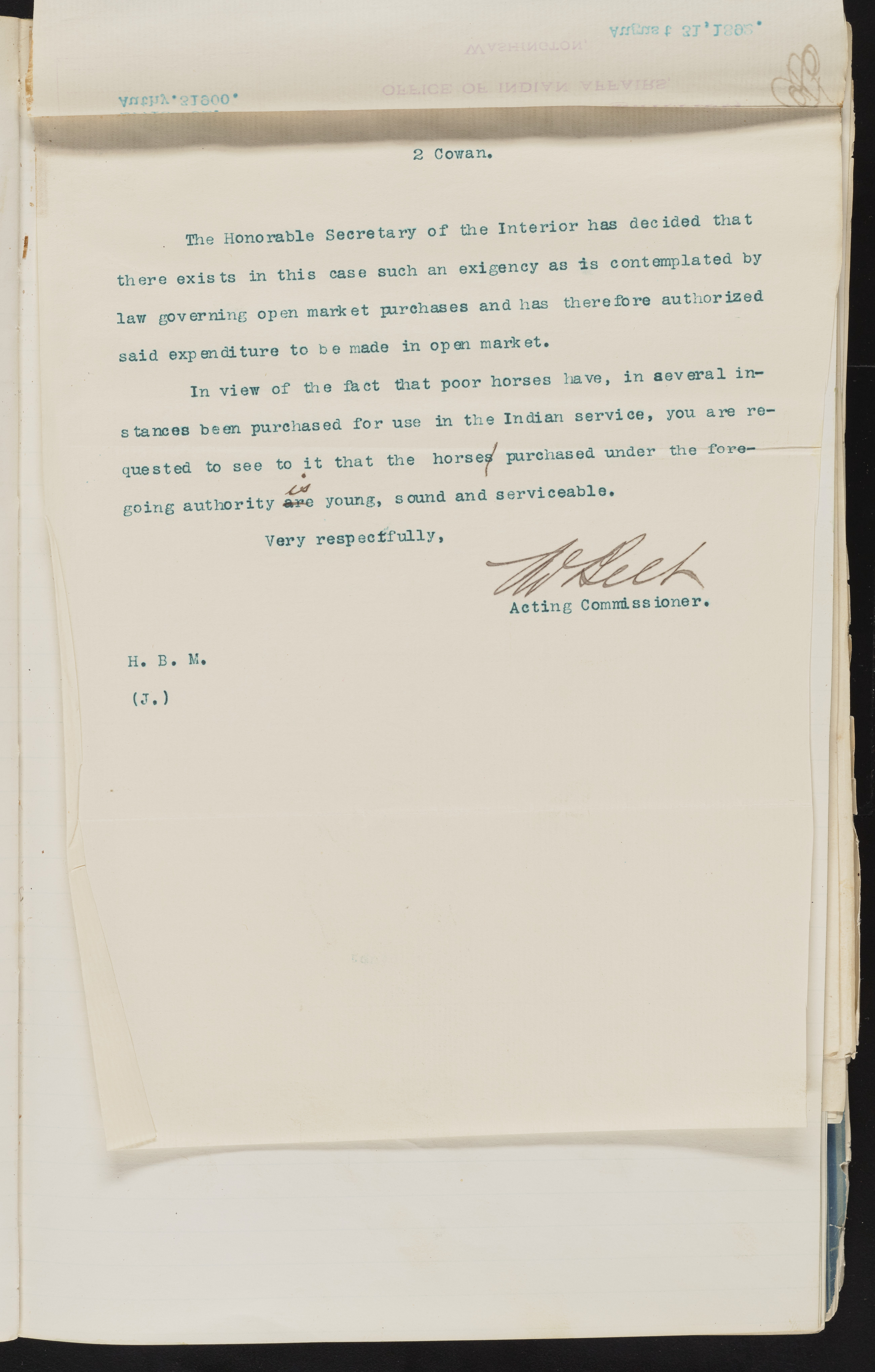 Fort Mojave Industrial School correspondence and a blueprint design of the Fort Mojave Pump Station, Washington (D.C.), 1891-1893, snv002595-54