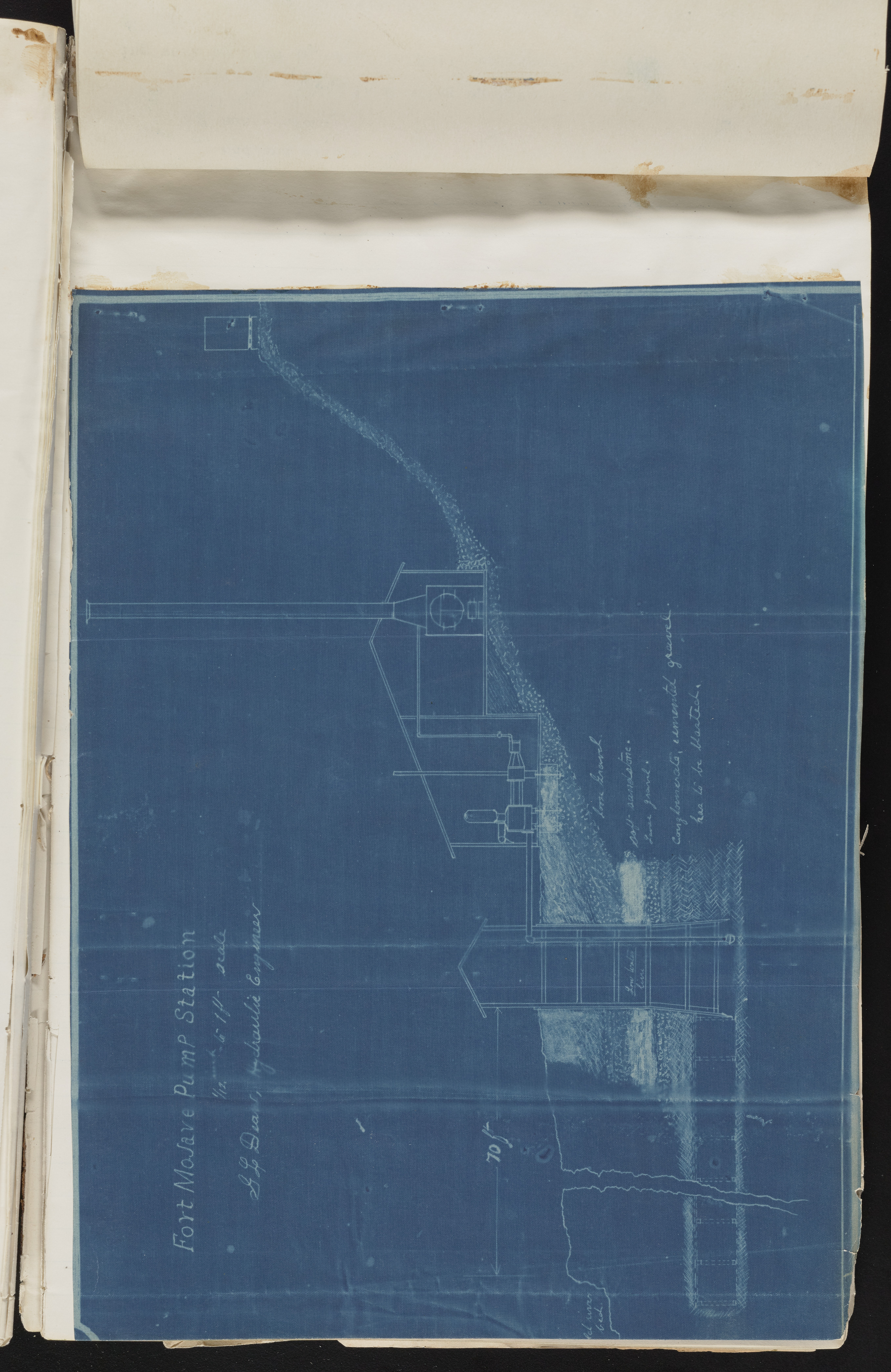 Fort Mojave Industrial School correspondence and a blueprint design of the Fort Mojave Pump Station, Washington (D.C.), 1891-1893, snv002595-76