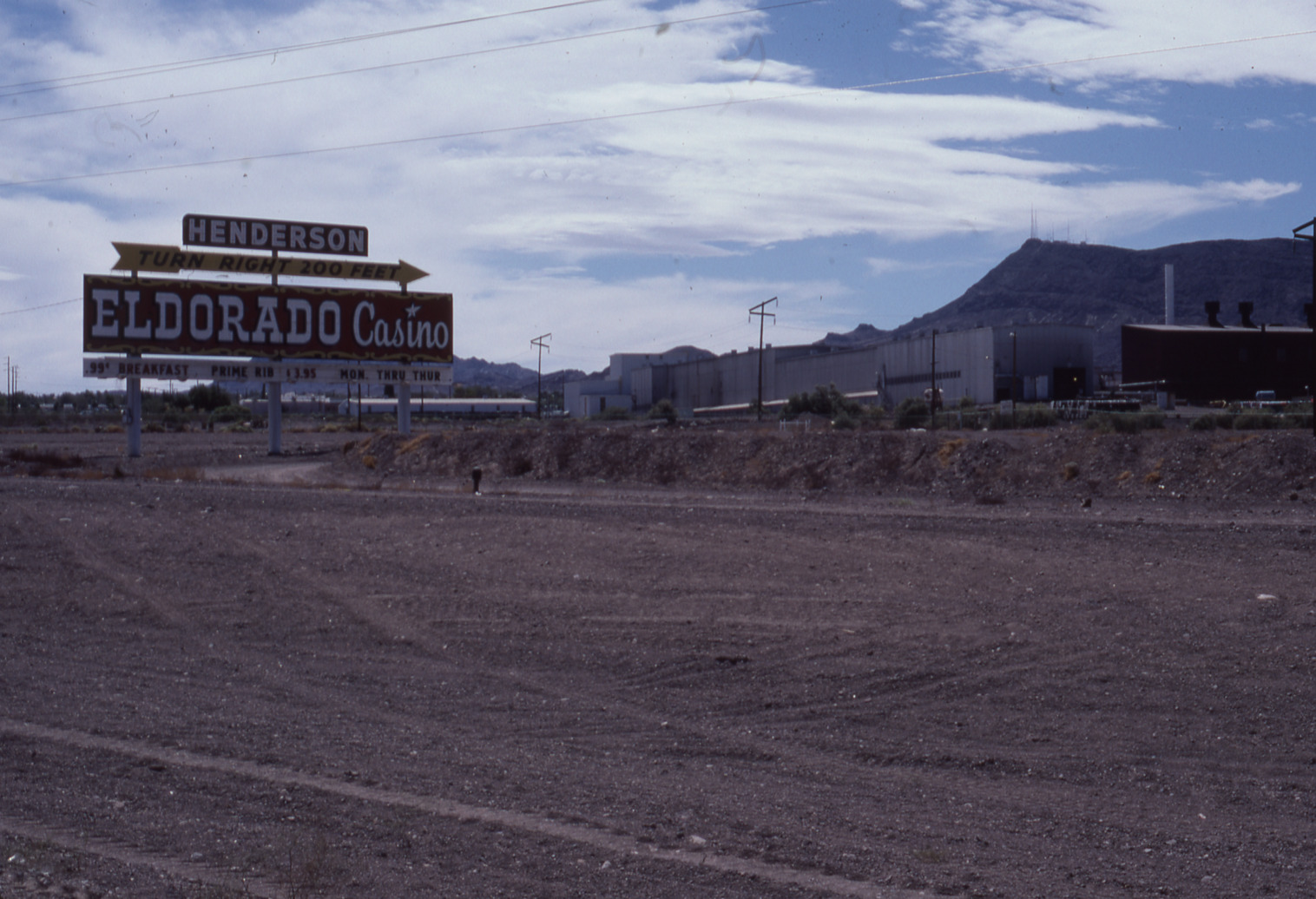 Eldorado Casino dual mounted pylon and marquee sign, Henderson, Nevada: photographic print