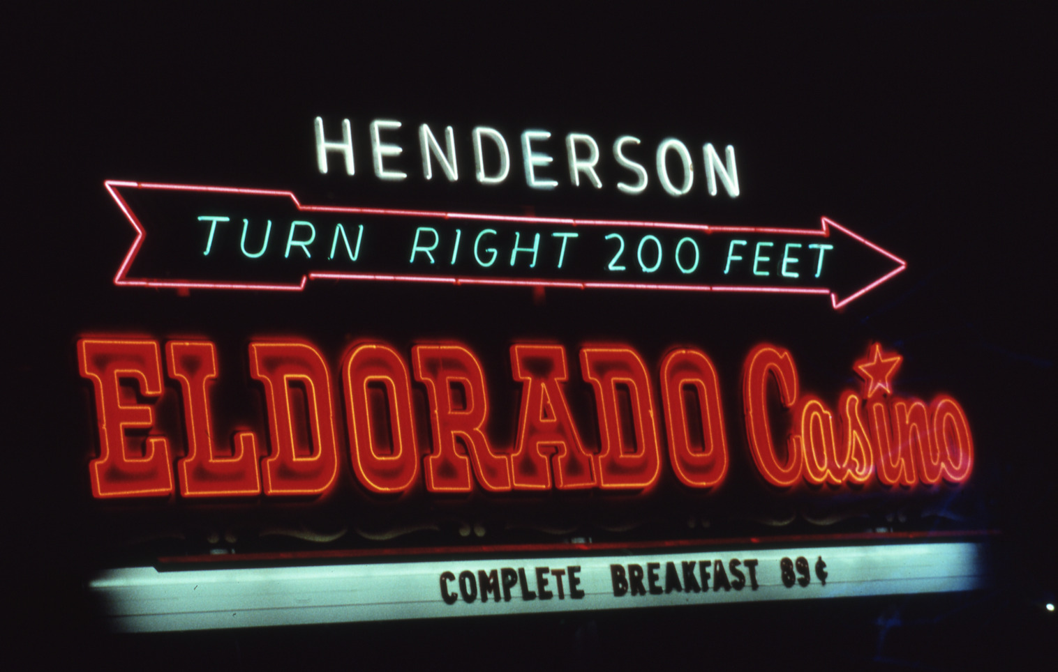 Eldorado Casino dual mounted pylon and marquee sign, Henderson, Nevada: photographic print