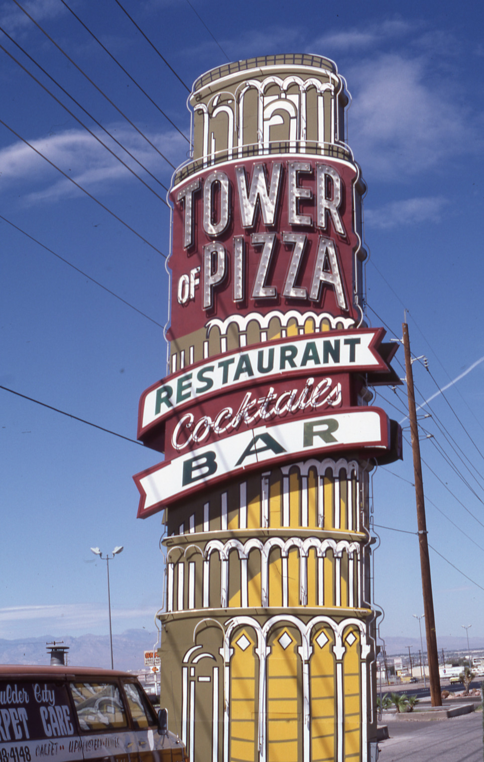 Tower of Pizza monument sign, Henderson, Nevada: photographic print