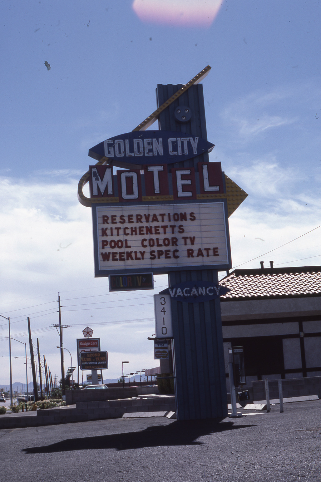 Golden City Motel monument and marquee signs, Las Vegas, Nevada: photographic print