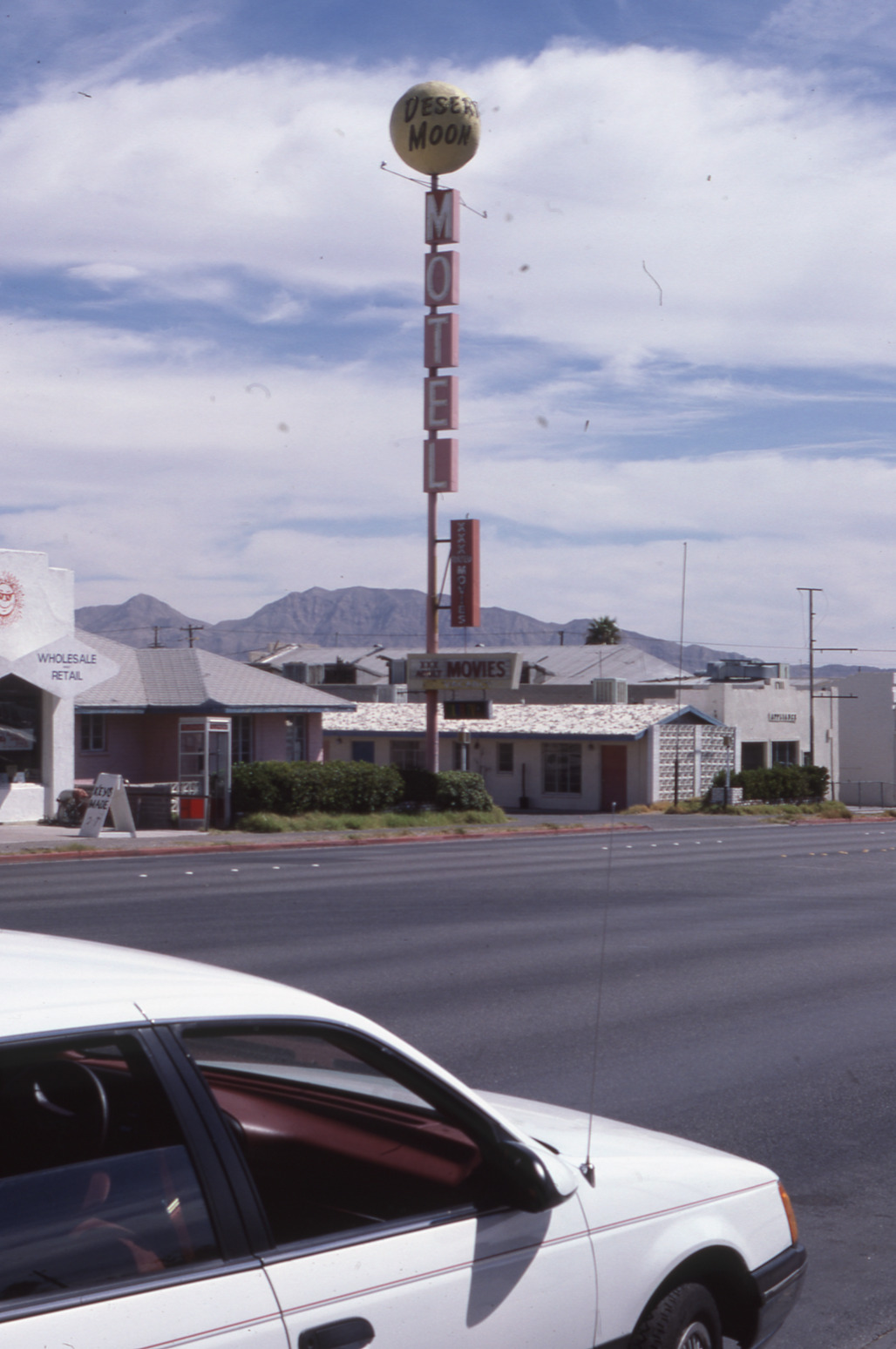 Desert Moon Motel flag mounted pylon and individual lettering signs, Las Vegas, Nevada: photographic print
