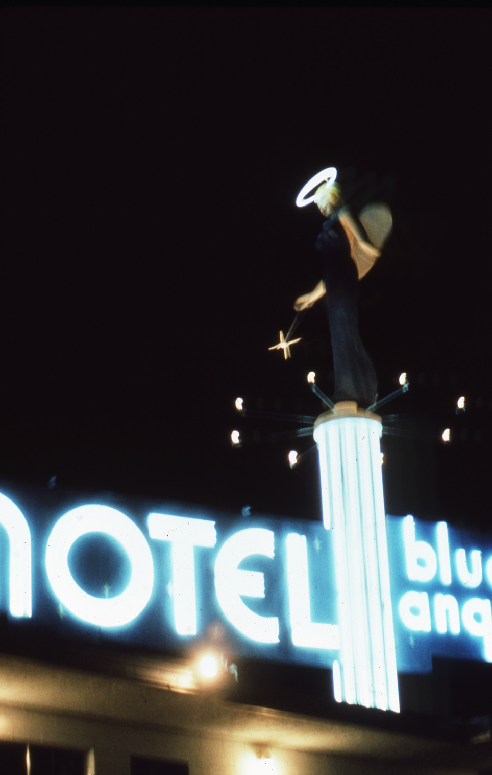 Blue Angel Motel roof mounted sign, Las Vegas, Nevada: photographic print