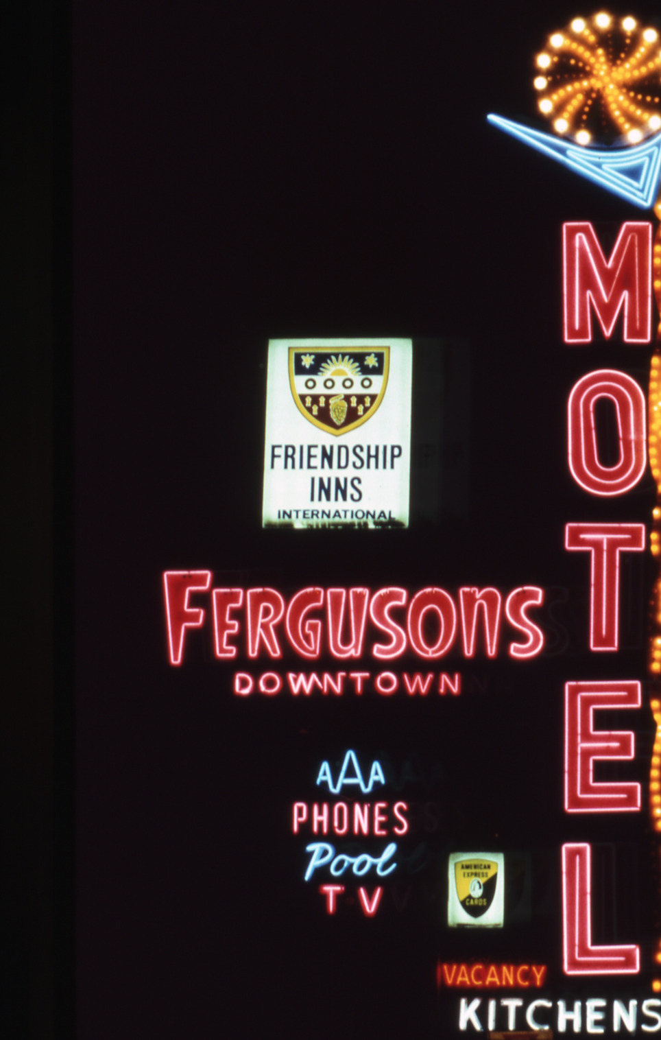 Ferguson's Motel flag mounted pylon sign, Las Vegas, Nevada: photographic print