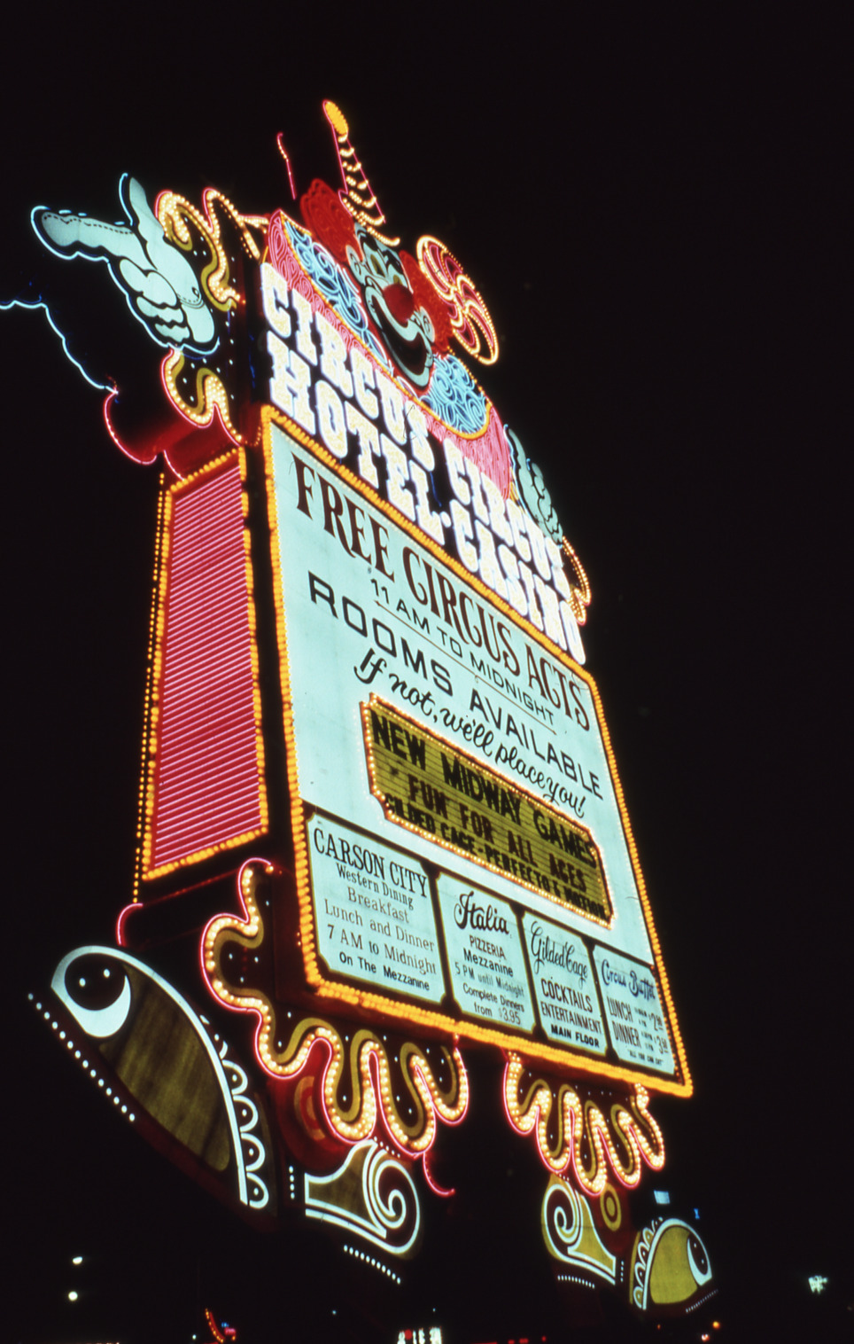 Circus Circus monument, roof mounted, and wall signs, Las Vegas, Nevada: photographic print