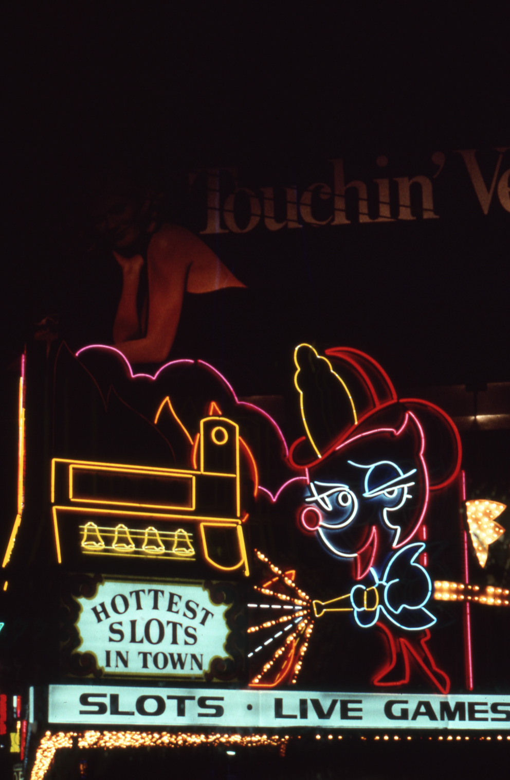 Foxy's Firehouse Casino marquee and wall signs, Las Vegas, Nevada: photographic print