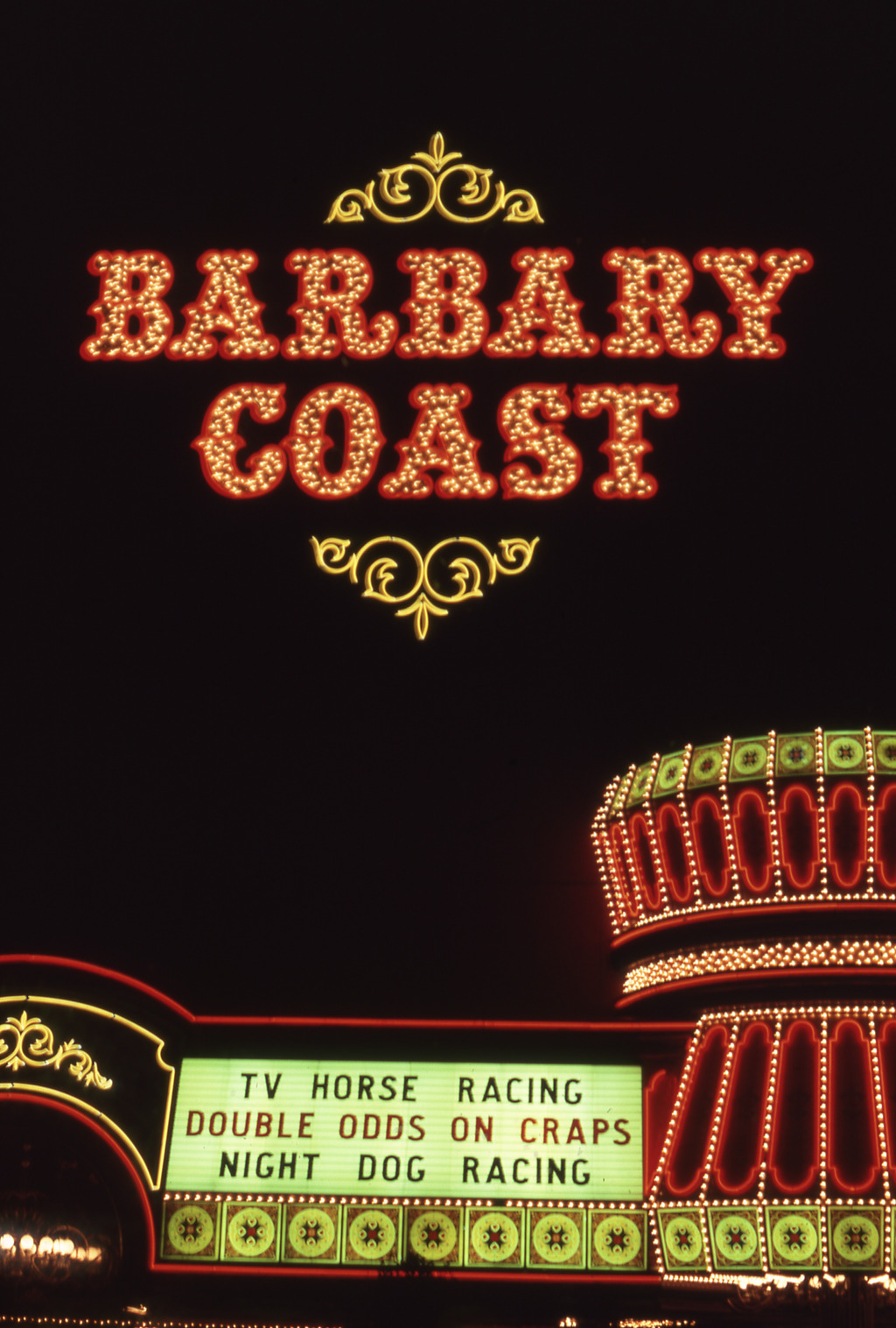 Barbary Coast Hotel lettering, marquee, and wall signs, Las Vegas, Nevada: photographic print