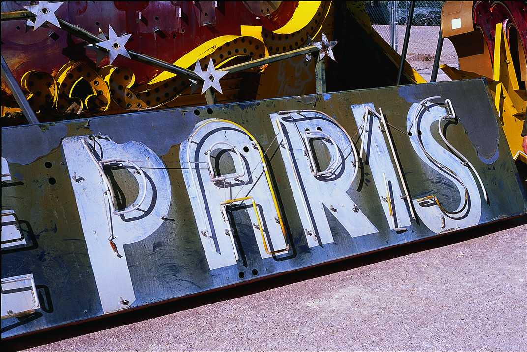 Paris sign in neon boneyard, Las Vegas, Nevada: photographic print