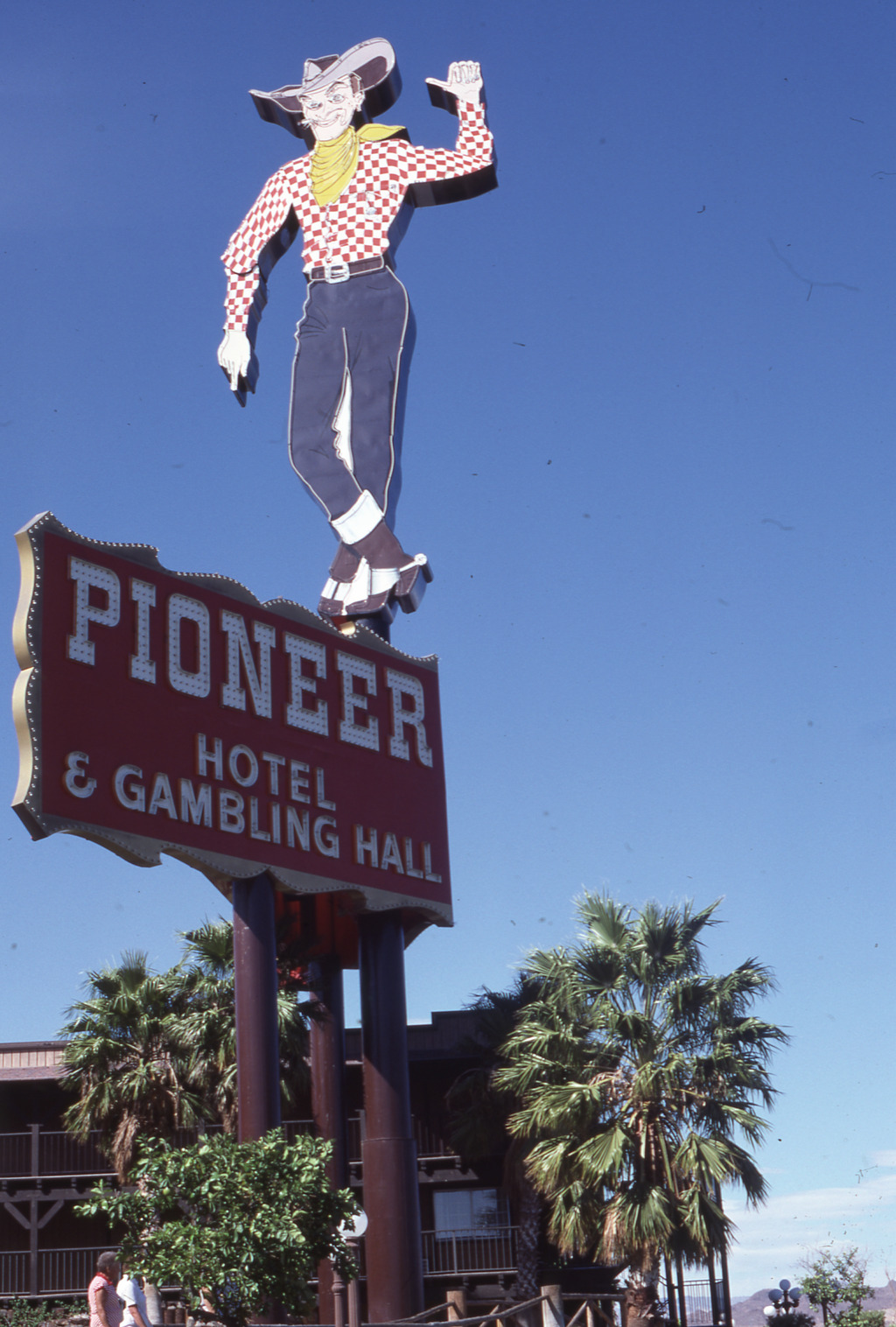 Pioneer Hotel and Gambling Hall double mounted pylon sign, Laughlin, Nevada: photographic print