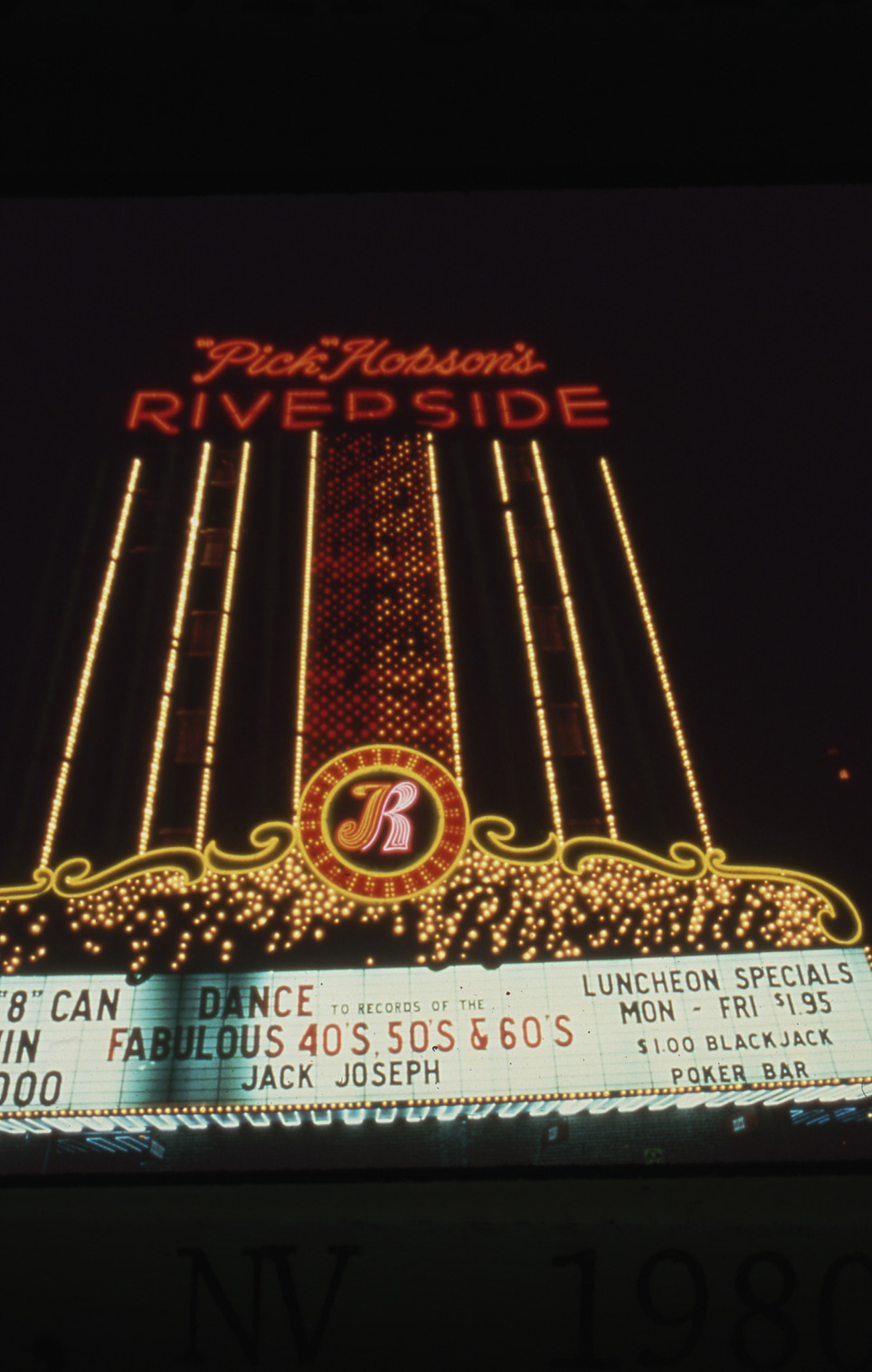 Riverside Hotel wall sign, Reno, Nevada: photographic print