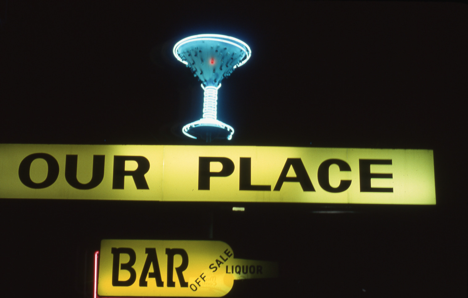 Our Place Bar sign with martini sign, Reno, Nevada: photographic print
