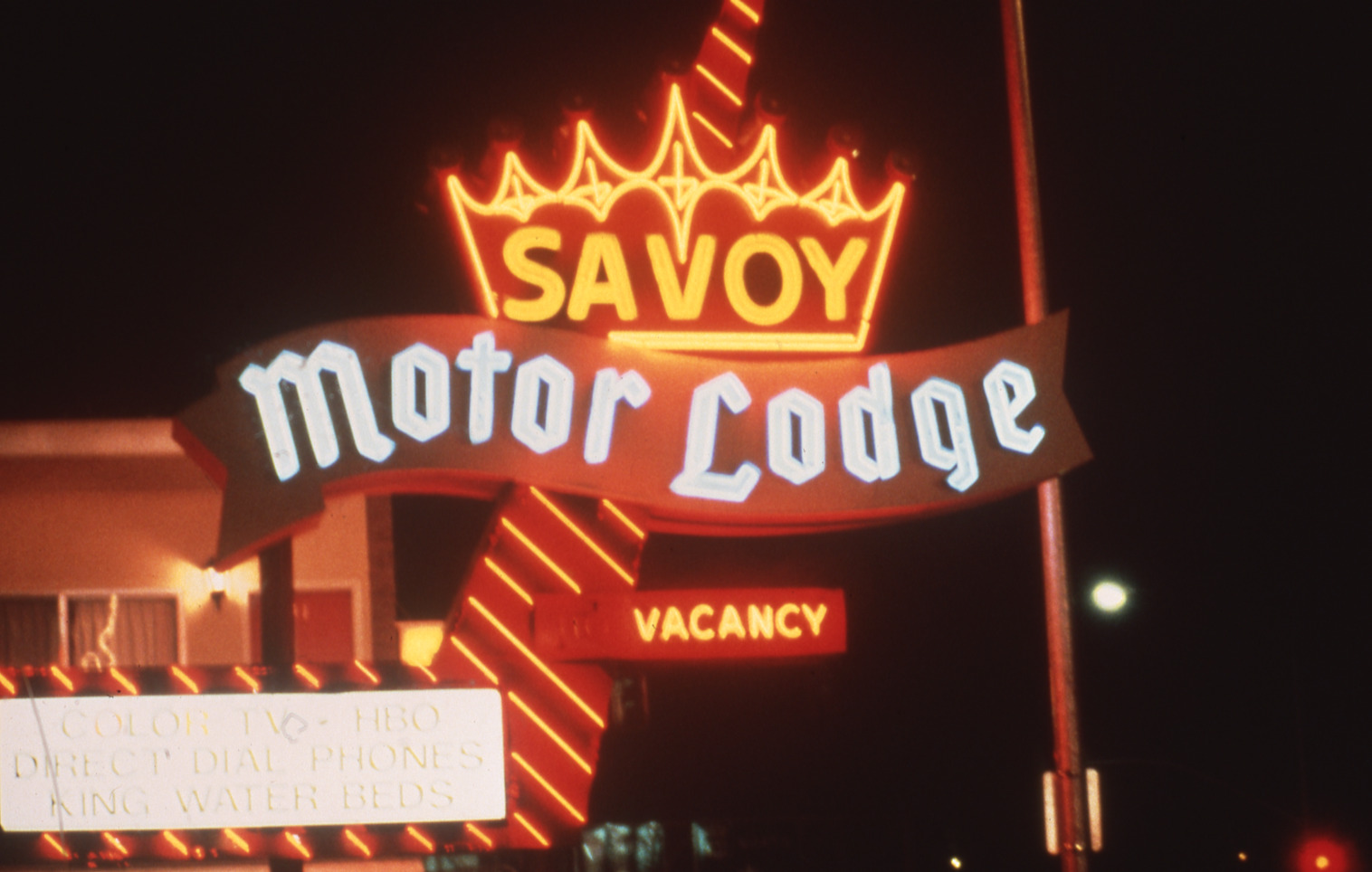 Savoy Motor Lodge mounted sign, Reno, Nevada: photographic print